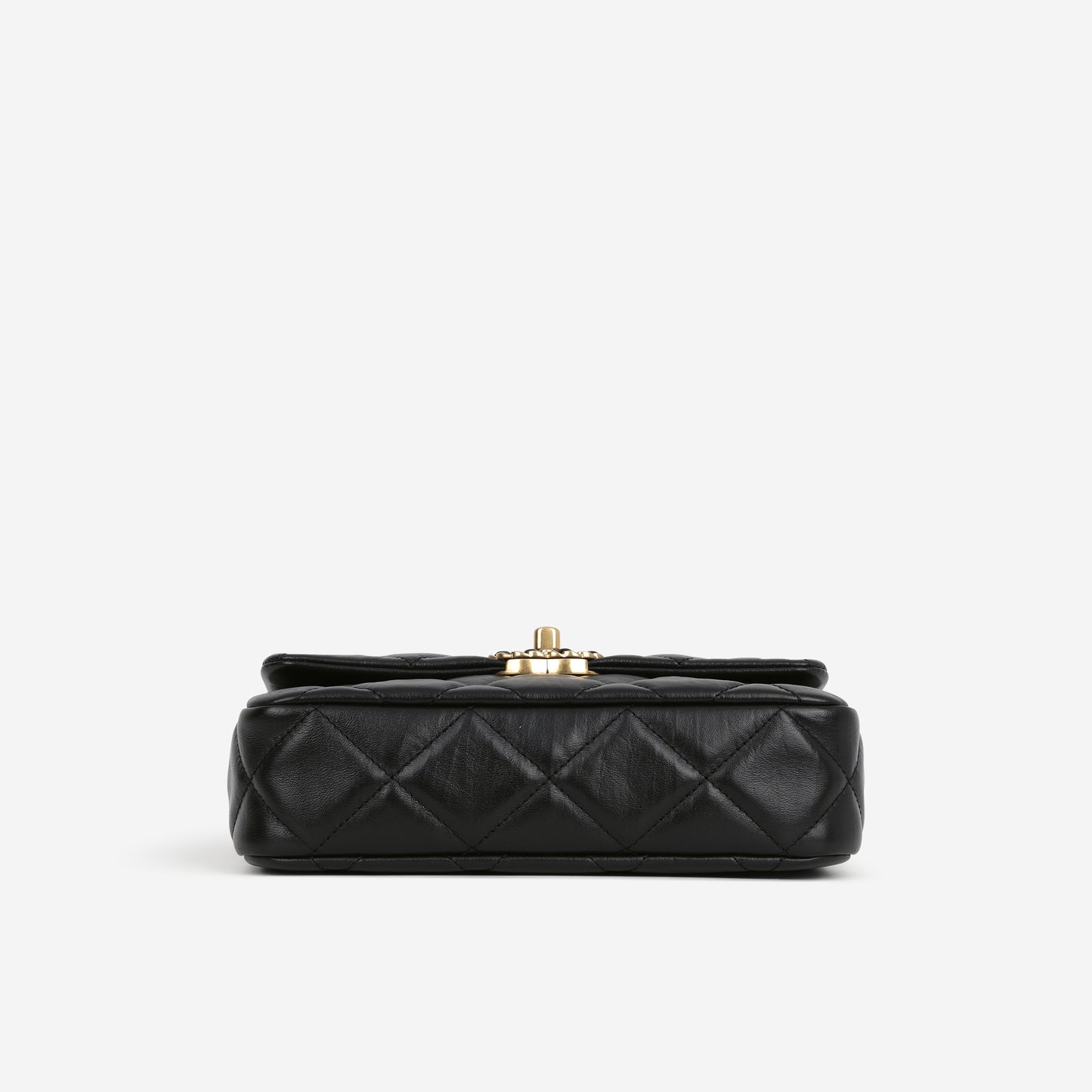 Chanel Seasonal 19 Mini Flap Bag - Black Calfskin | Antique Gold-tone Hardware