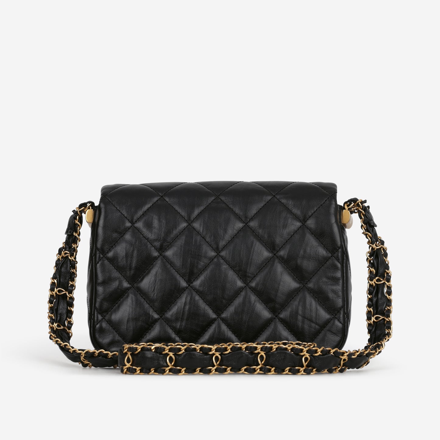 Chanel Seasonal 19 Mini Flap Bag - Black Calfskin | Antique Gold-tone Hardware