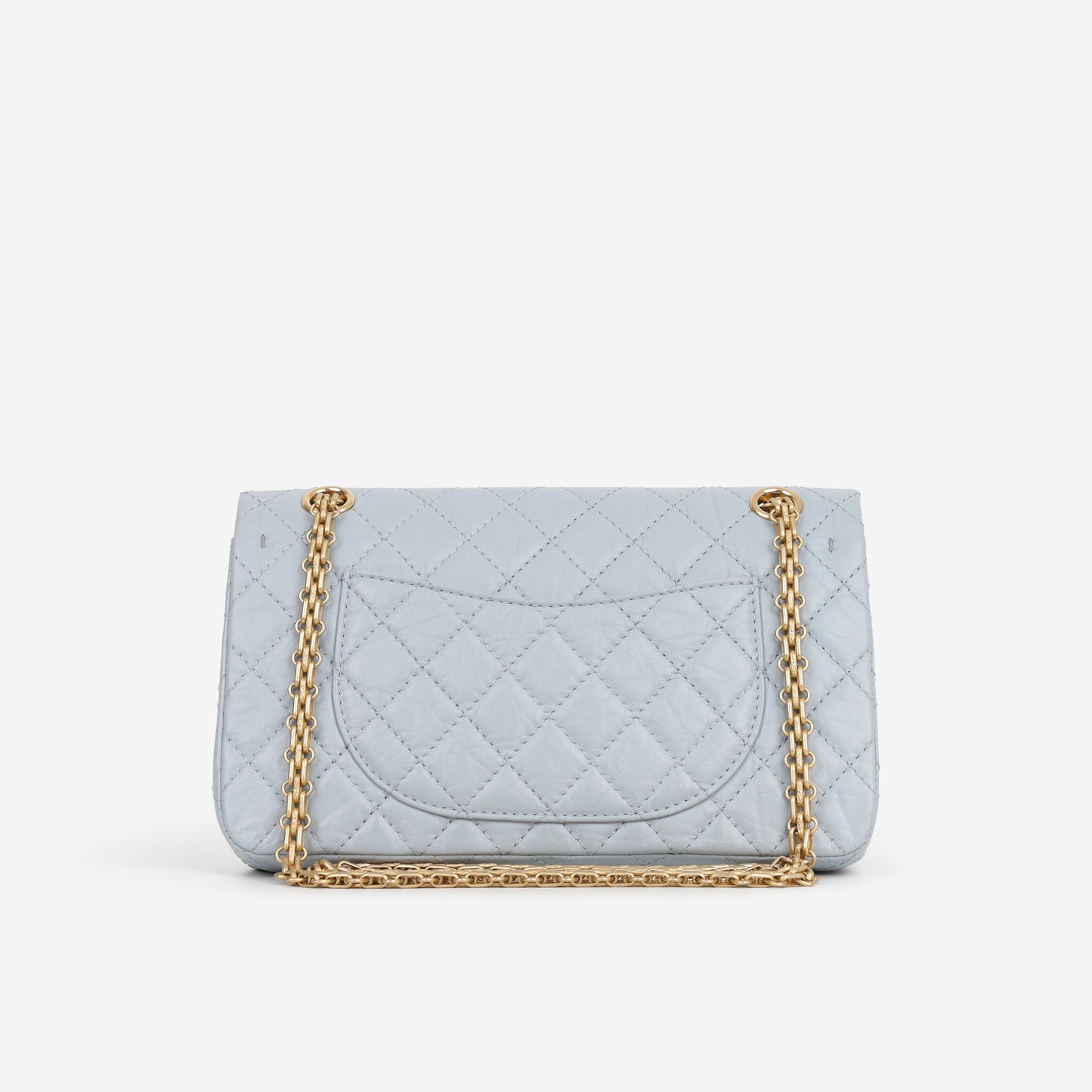 Chanel 2.55 Re-Issue 225 - Light Blue Crumpled Calfskin | Antique Gold Hardware