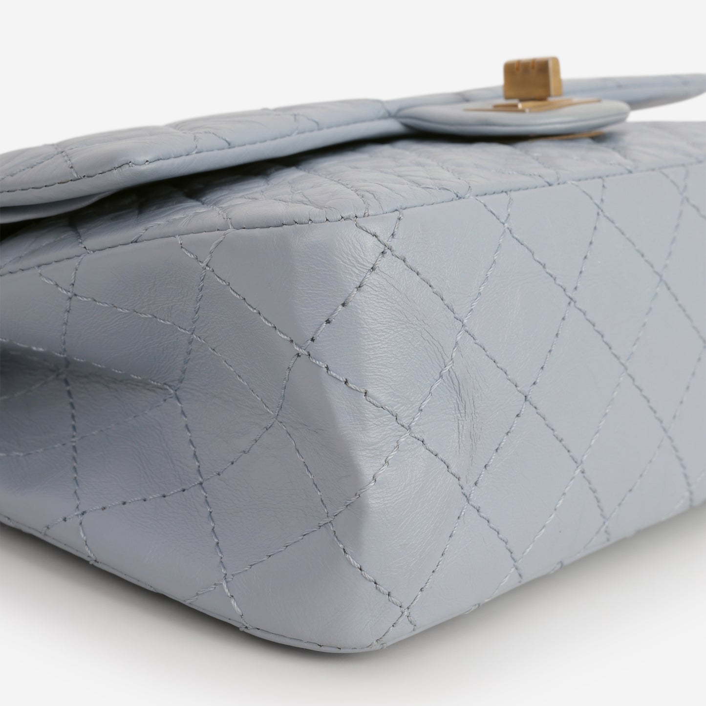 Chanel 2.55 Re-Issue 225 - Light Blue Crumpled Calfskin | Antique Gold Hardware