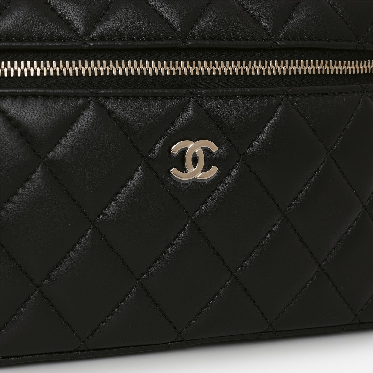 Chanel Top Handle Vanity With Chain - Black Lambskin | Champagne Gold Hardware