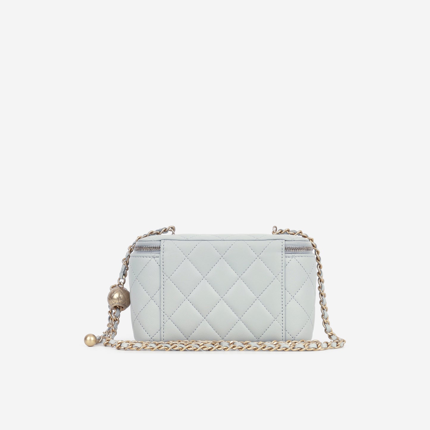 Chanel Small Vanity Pearl Crush - Light Blue Lambskin | Antique Gold Hardware