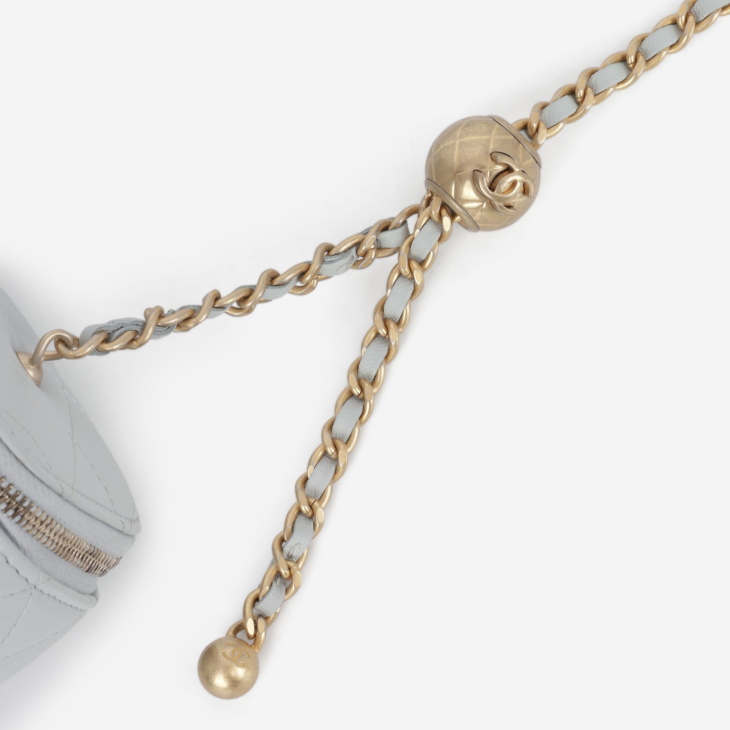 Chanel Small Vanity Pearl Crush - Light Blue Lambskin | Antique Gold Hardware