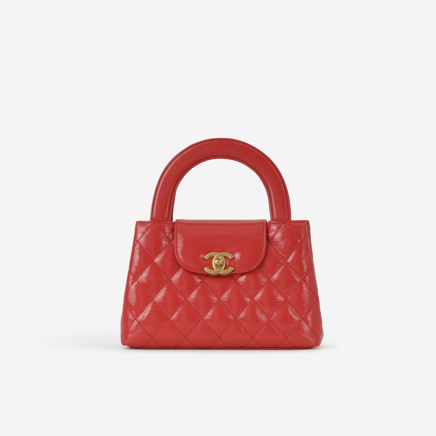 Chanel Small Kelly Re-Edition - Red Shiny Calfskin  | Aged Gold Hardware