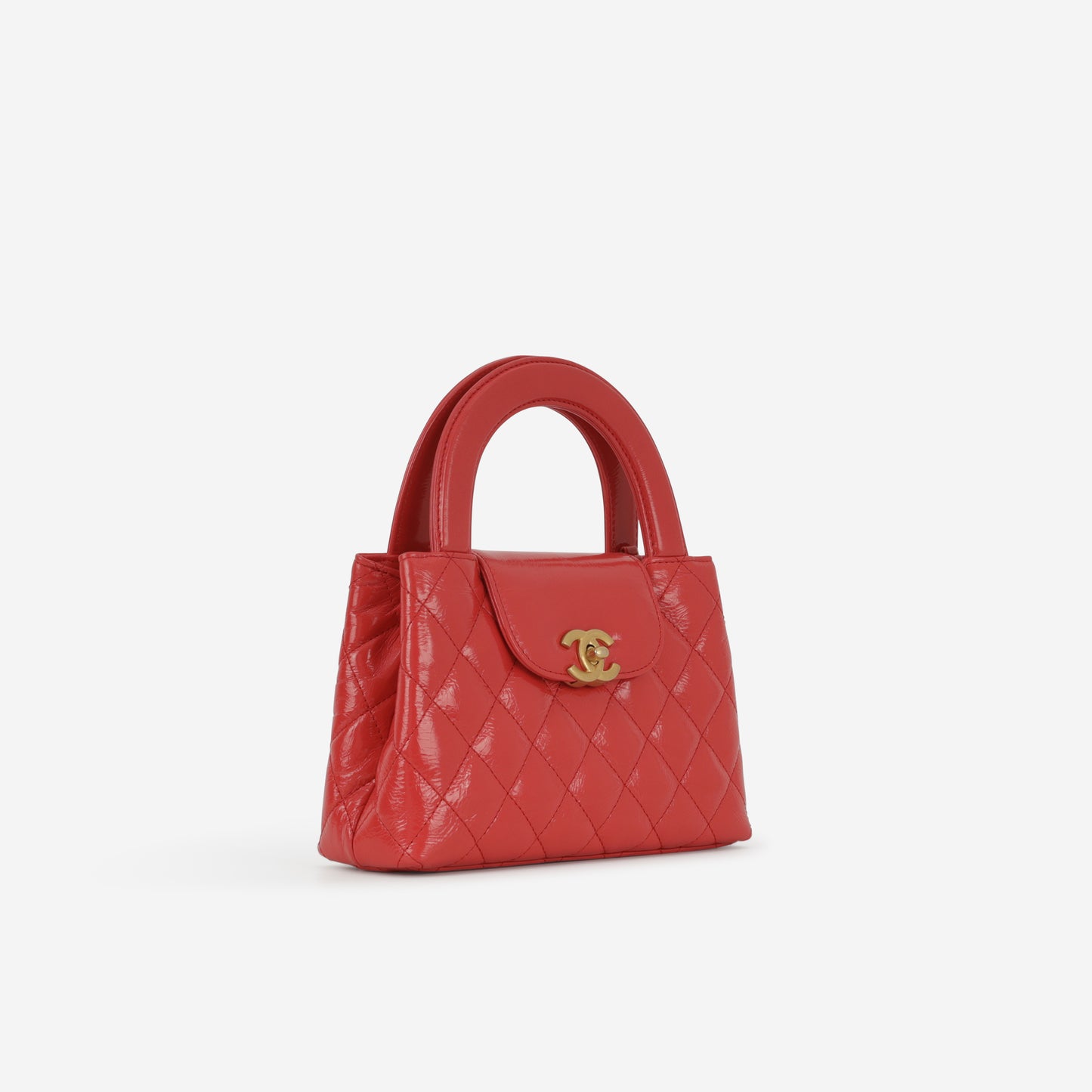 Chanel Small Kelly Re-Edition - Red Shiny Calfskin  | Aged Gold Hardware