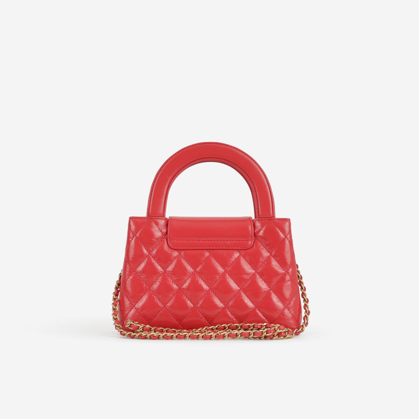 Chanel Small Kelly Re-Edition - Red Shiny Calfskin  | Aged Gold Hardware