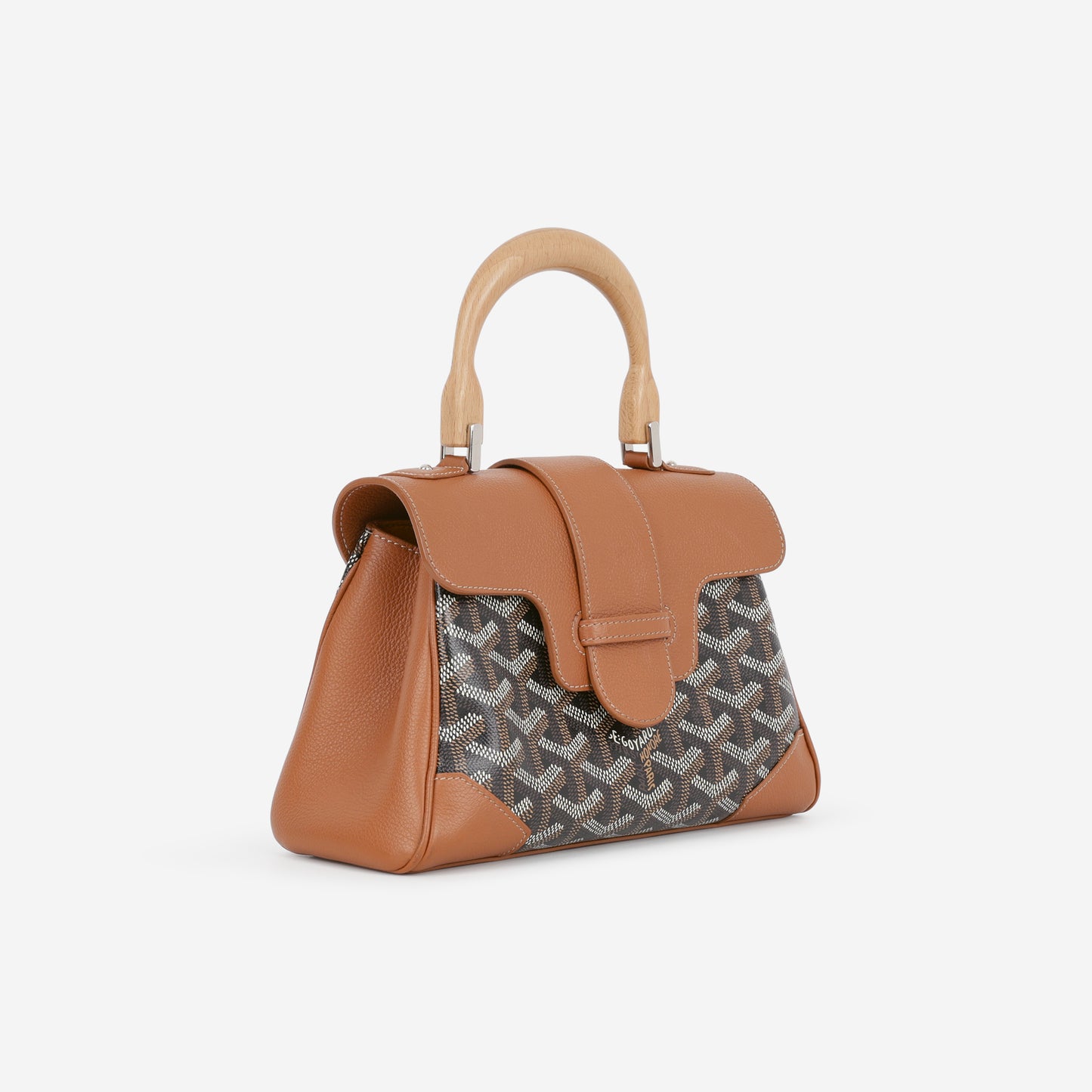Goyard Saïgon Souple Mini Bag - Black/Tan Goyardine  | Palladium Hardware