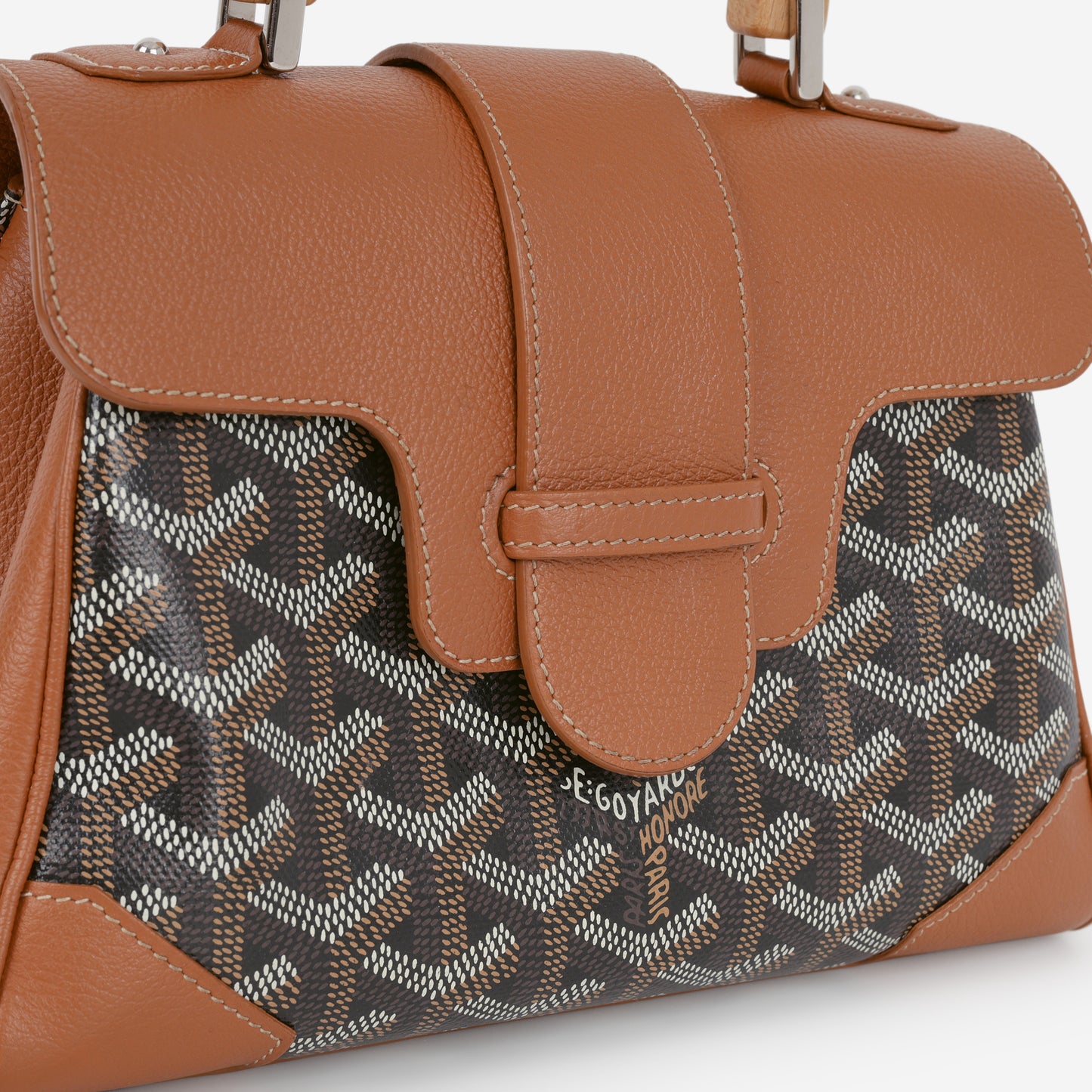 Goyard Saïgon Souple Mini Bag - Black/Tan Goyardine  | Palladium Hardware