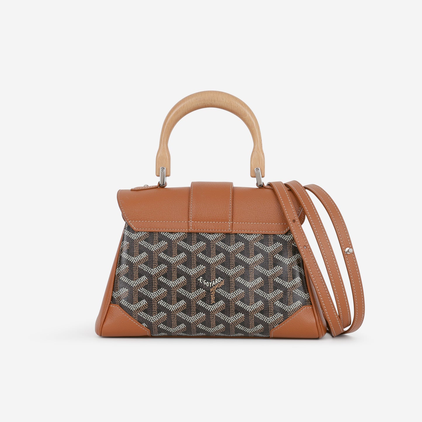 Goyard Saïgon Souple Mini Bag - Black/Tan Goyardine  | Palladium Hardware