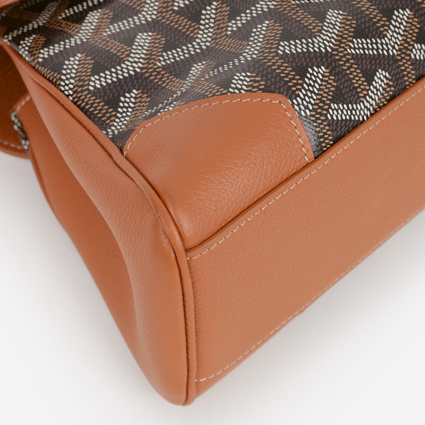 Goyard Saïgon Souple Mini Bag - Black/Tan Goyardine  | Palladium Hardware
