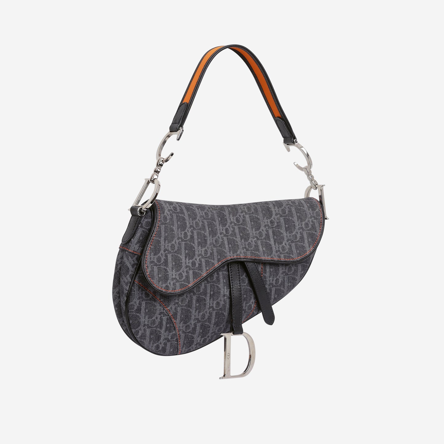 Dior Vintage Flight Saddle Bag - Denim Diorissimo Canvas | Silver Hardware