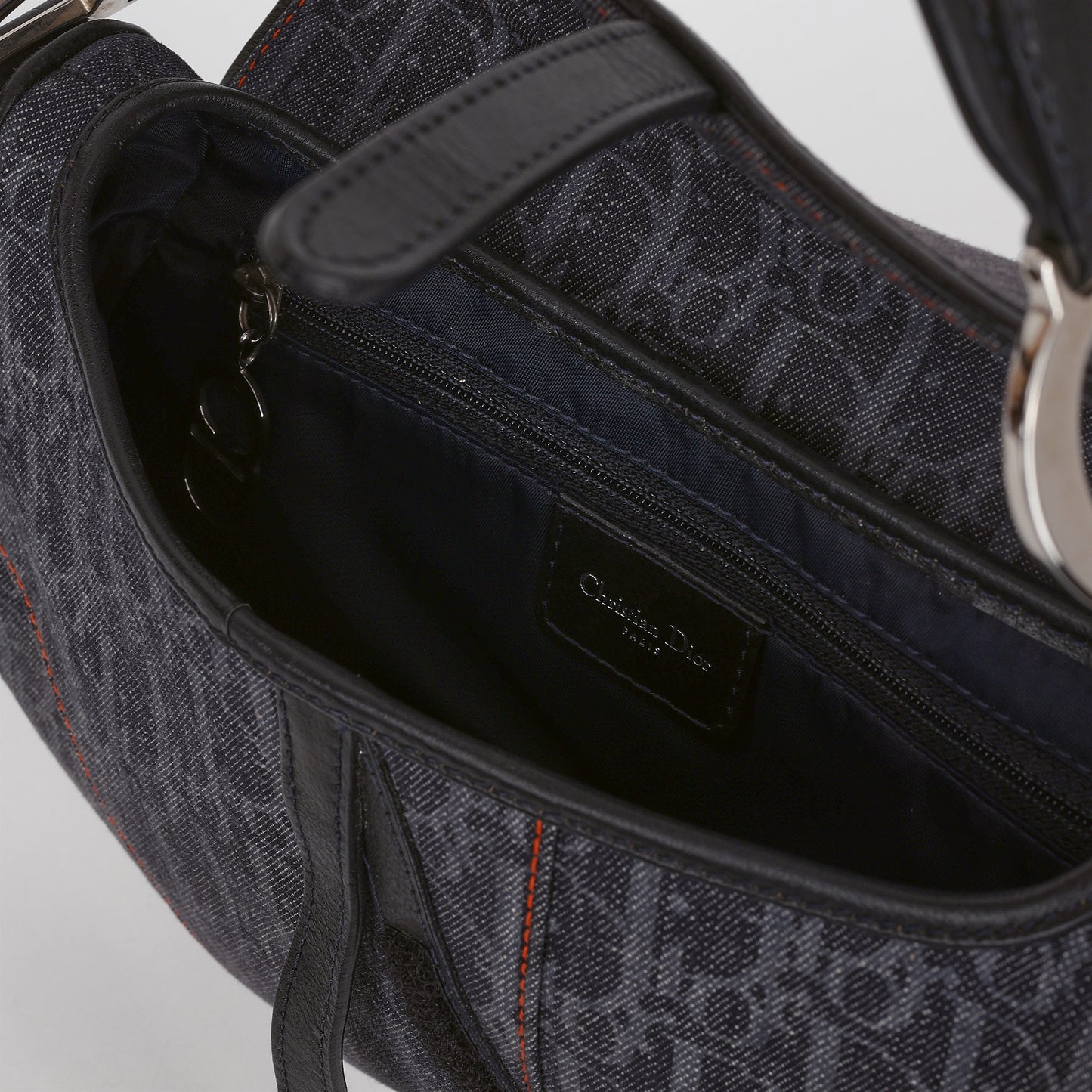 Dior Vintage Flight Saddle Bag - Denim Diorissimo Canvas | Silver Hardware