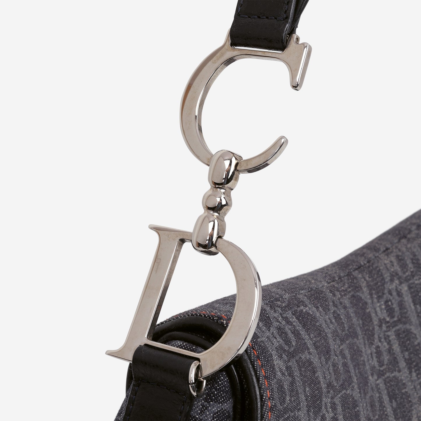 Dior Vintage Flight Saddle Bag - Denim Diorissimo Canvas | Silver Hardware