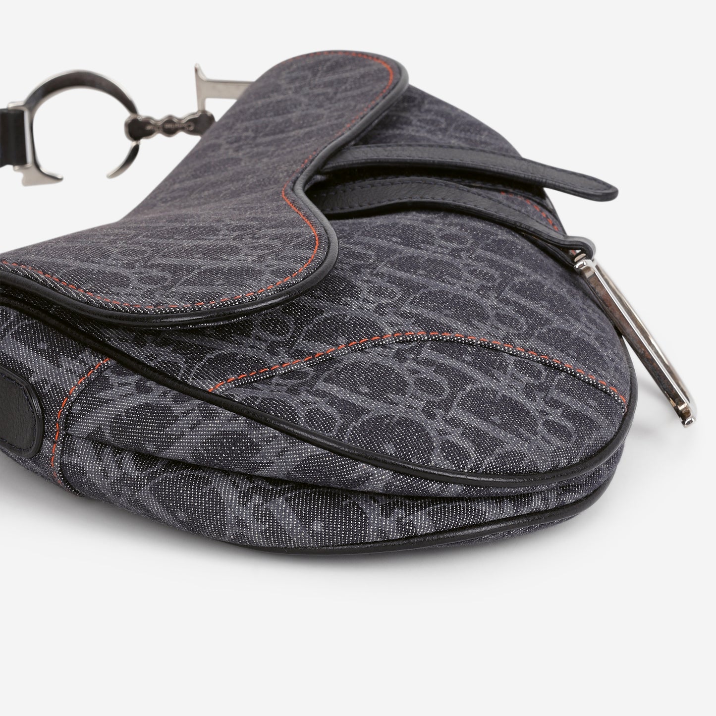 Dior Vintage Flight Saddle Bag - Denim Diorissimo Canvas | Silver Hardware