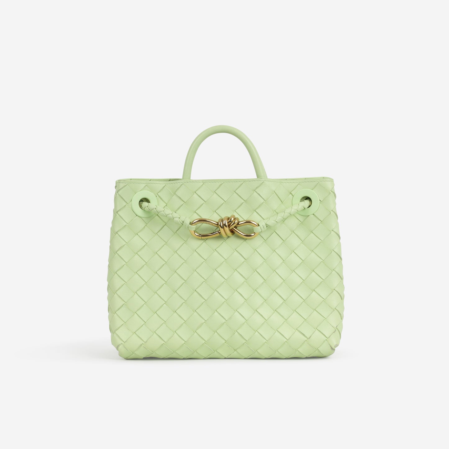 Bottega Veneta Small Andiamo - Fennel Intrecciato | Gold Hardware