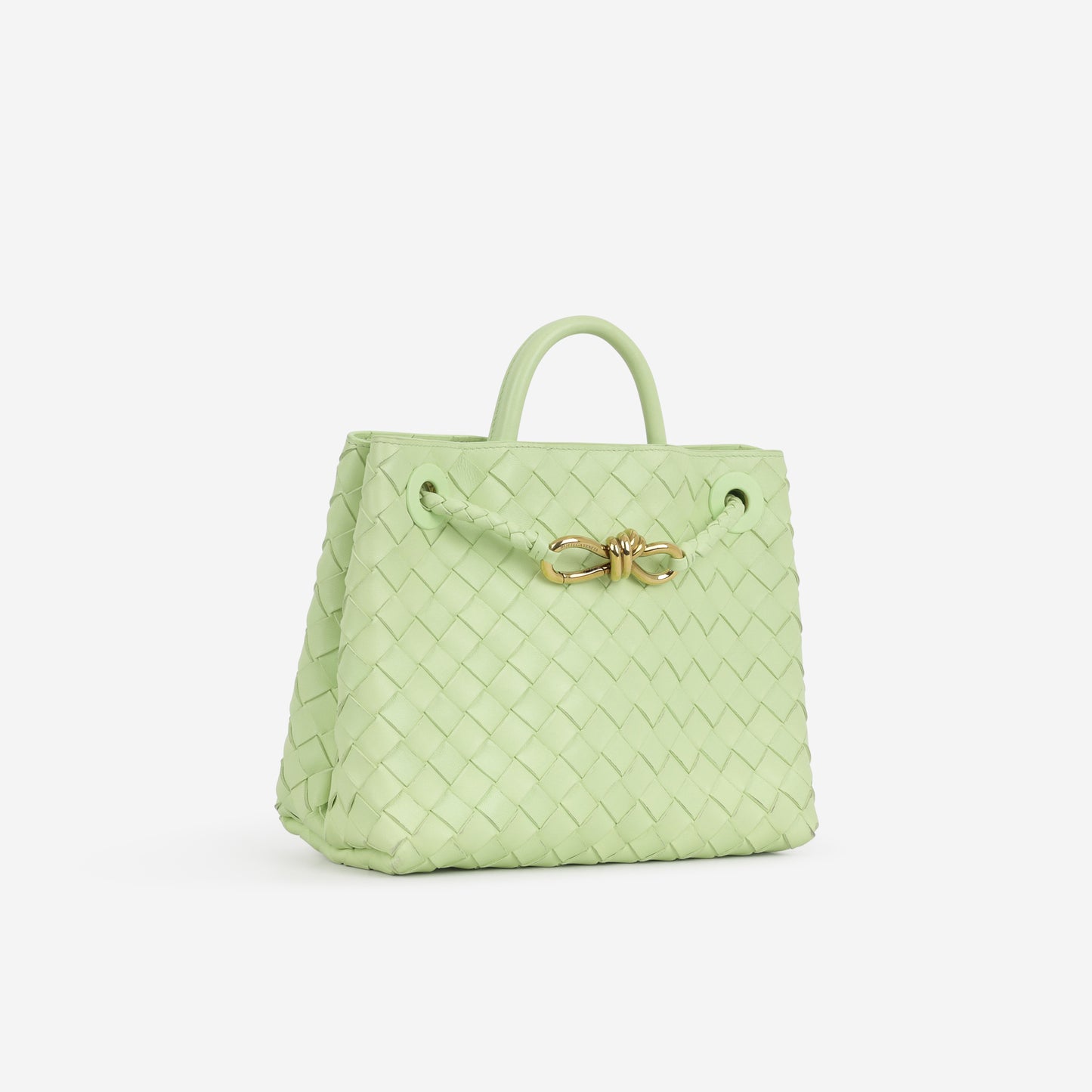 Bottega Veneta Small Andiamo - Fennel Intrecciato | Gold Hardware