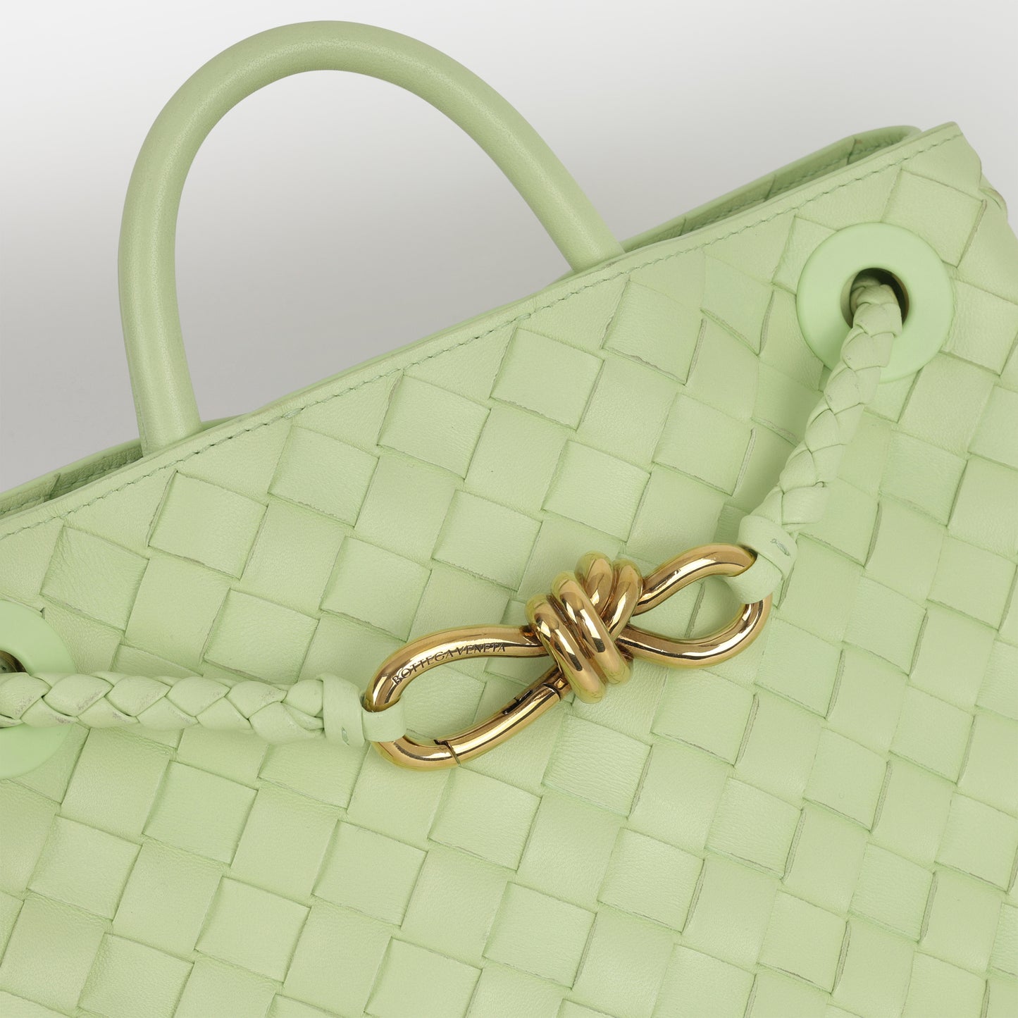 Bottega Veneta Small Andiamo - Fennel Intrecciato | Gold Hardware