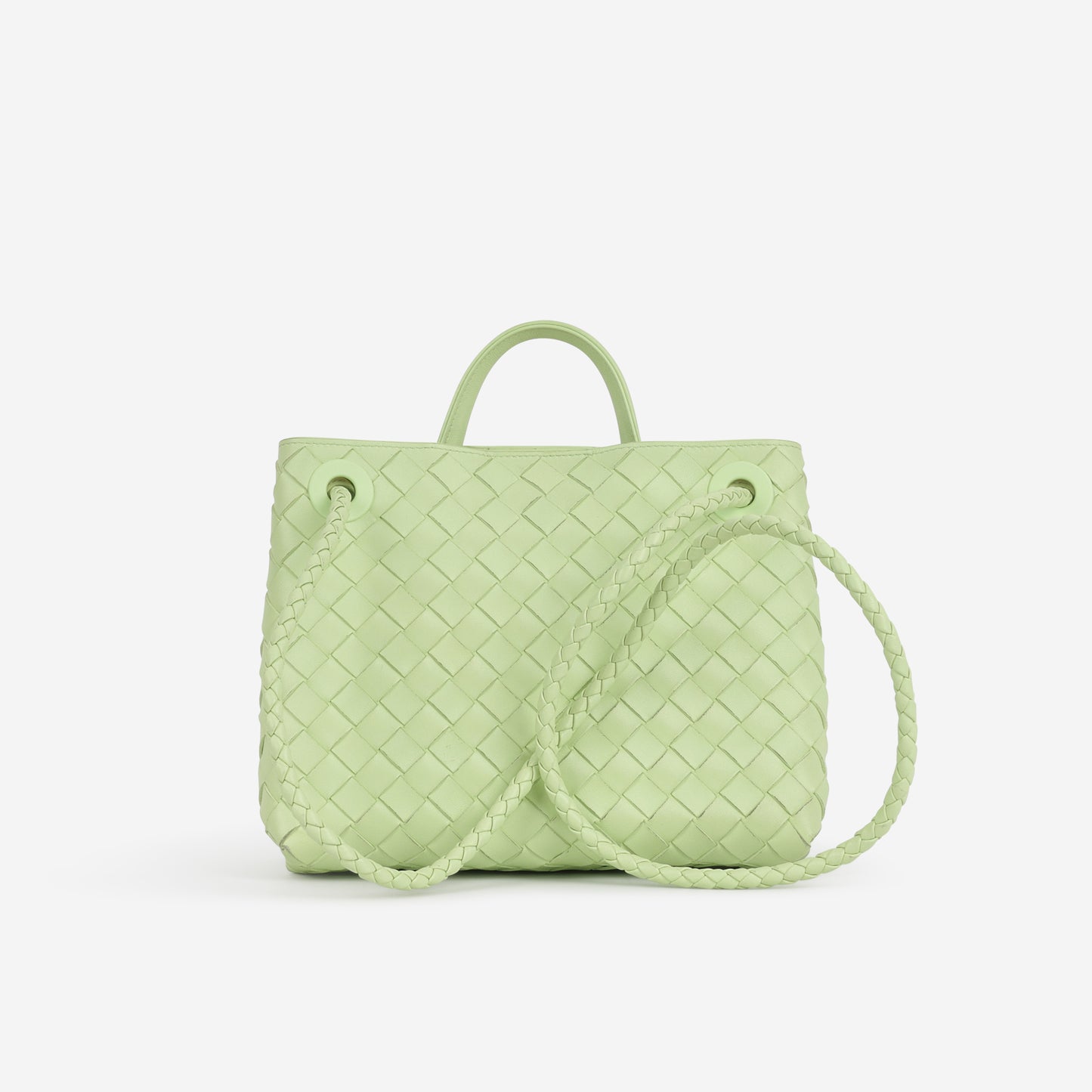 Bottega Veneta Small Andiamo - Fennel Intrecciato | Gold Hardware