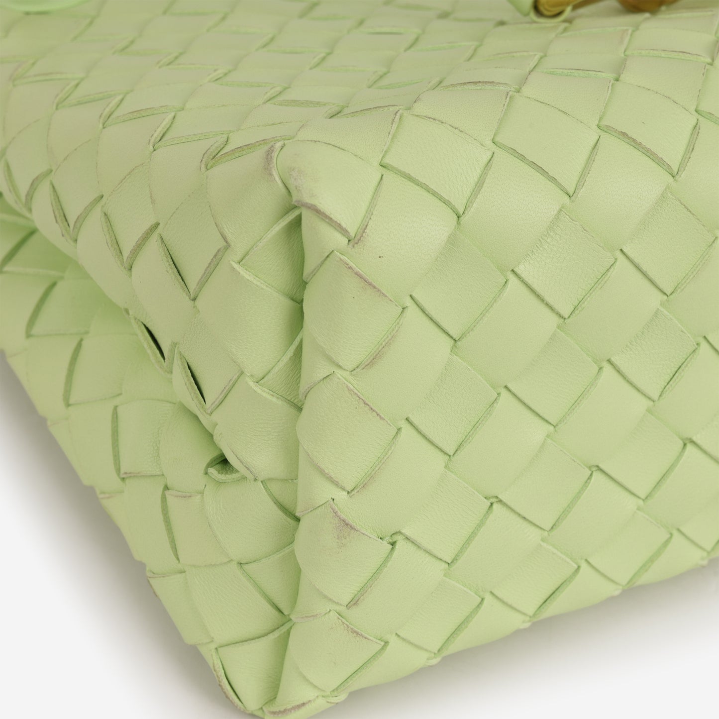 Bottega Veneta Small Andiamo - Fennel Intrecciato | Gold Hardware