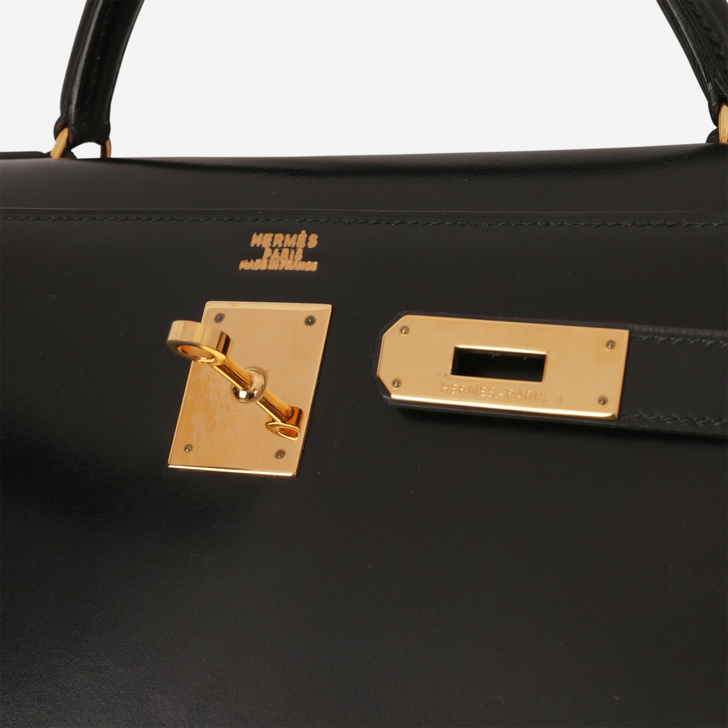 Hermès Vintage Kelly 32 Sellier - Noir Box | Gold Hardware