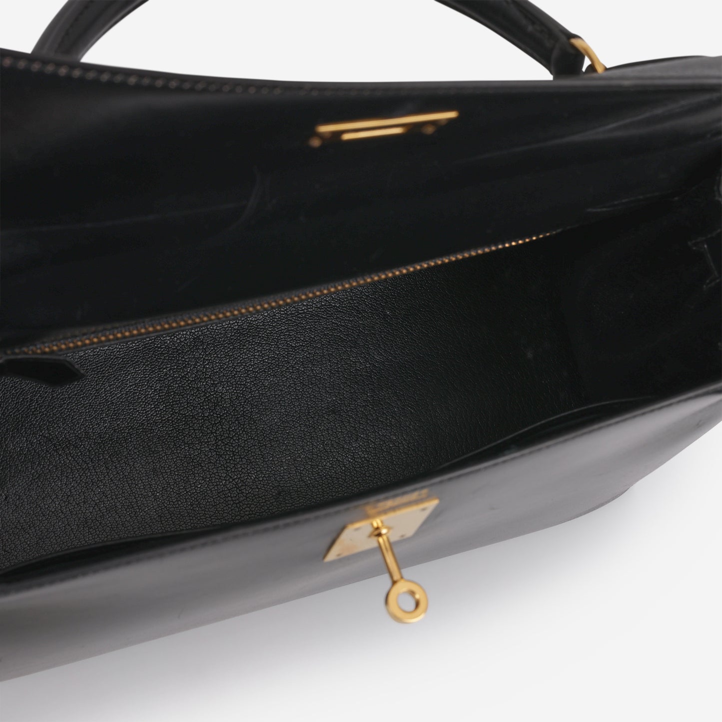Hermès Vintage Kelly 32 Sellier - Noir Box | Gold Hardware