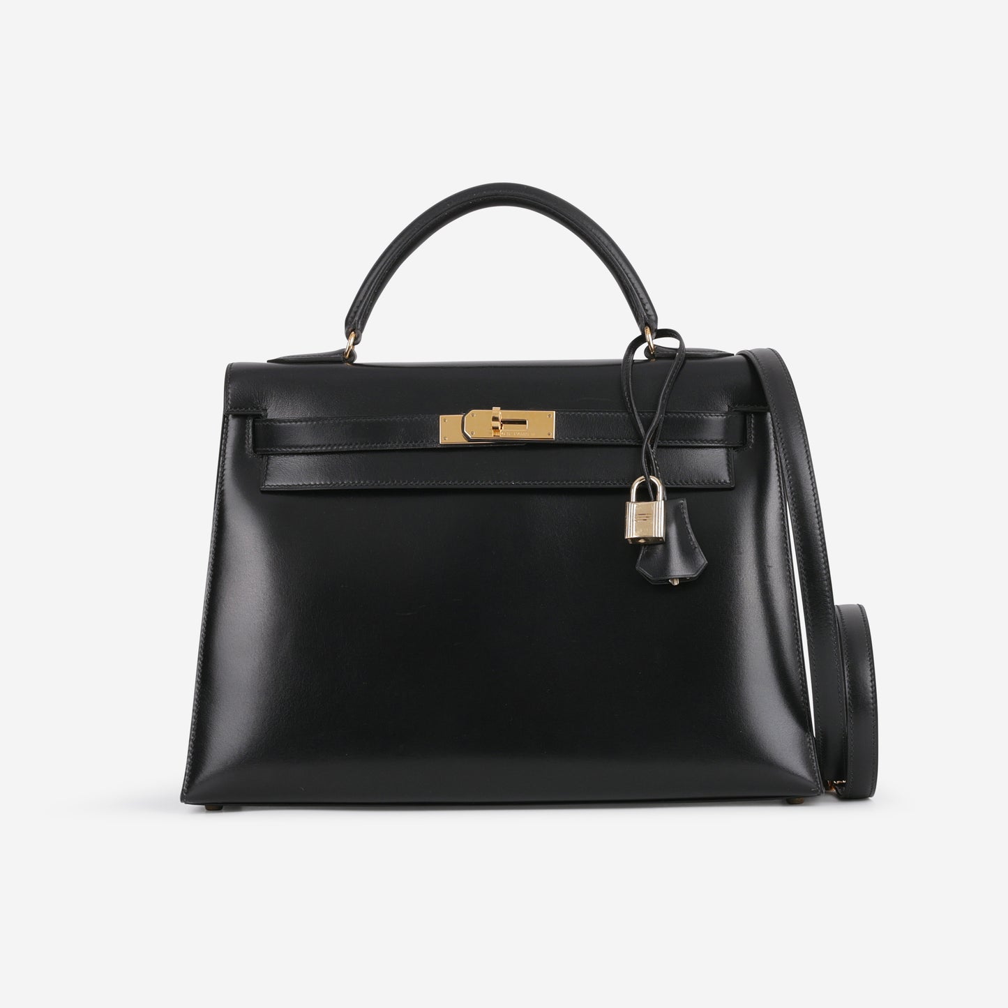Hermès Vintage Kelly 32 Sellier - Noir Box | Gold Hardware