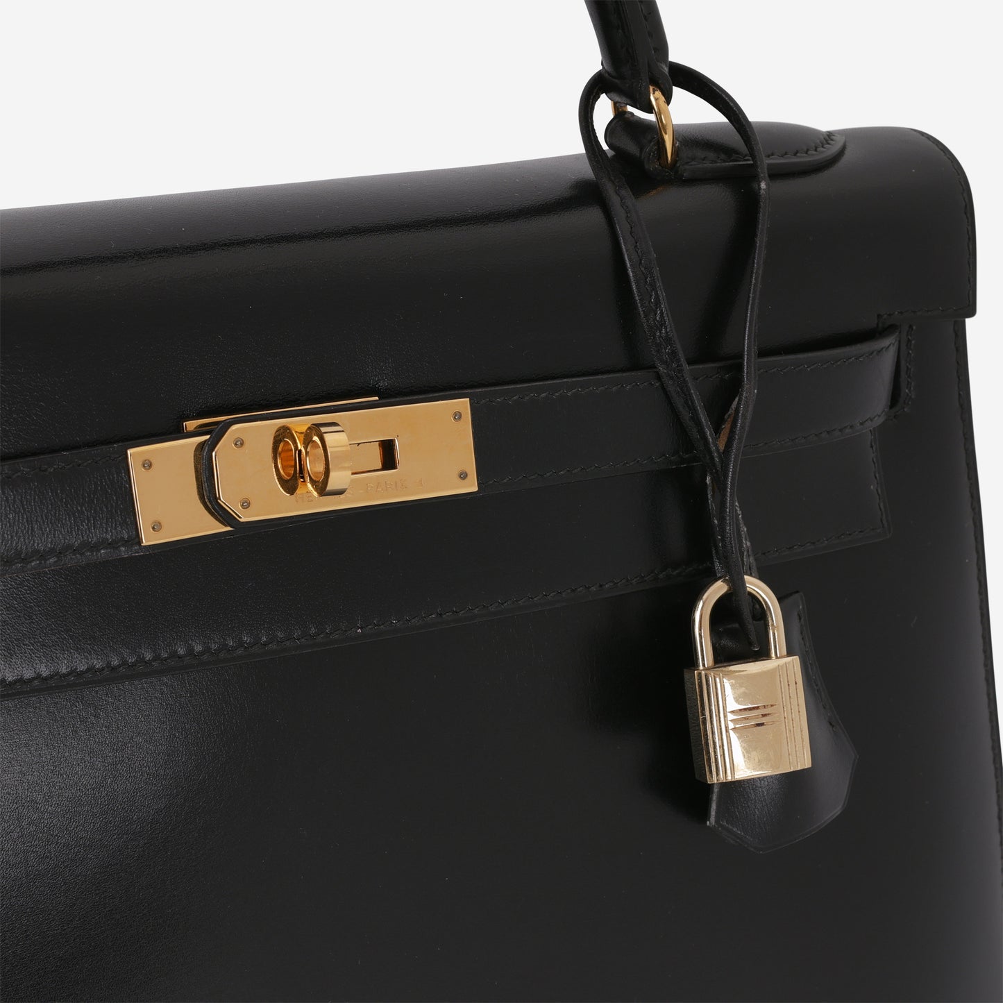 Hermès Vintage Kelly 32 Sellier - Noir Box | Gold Hardware