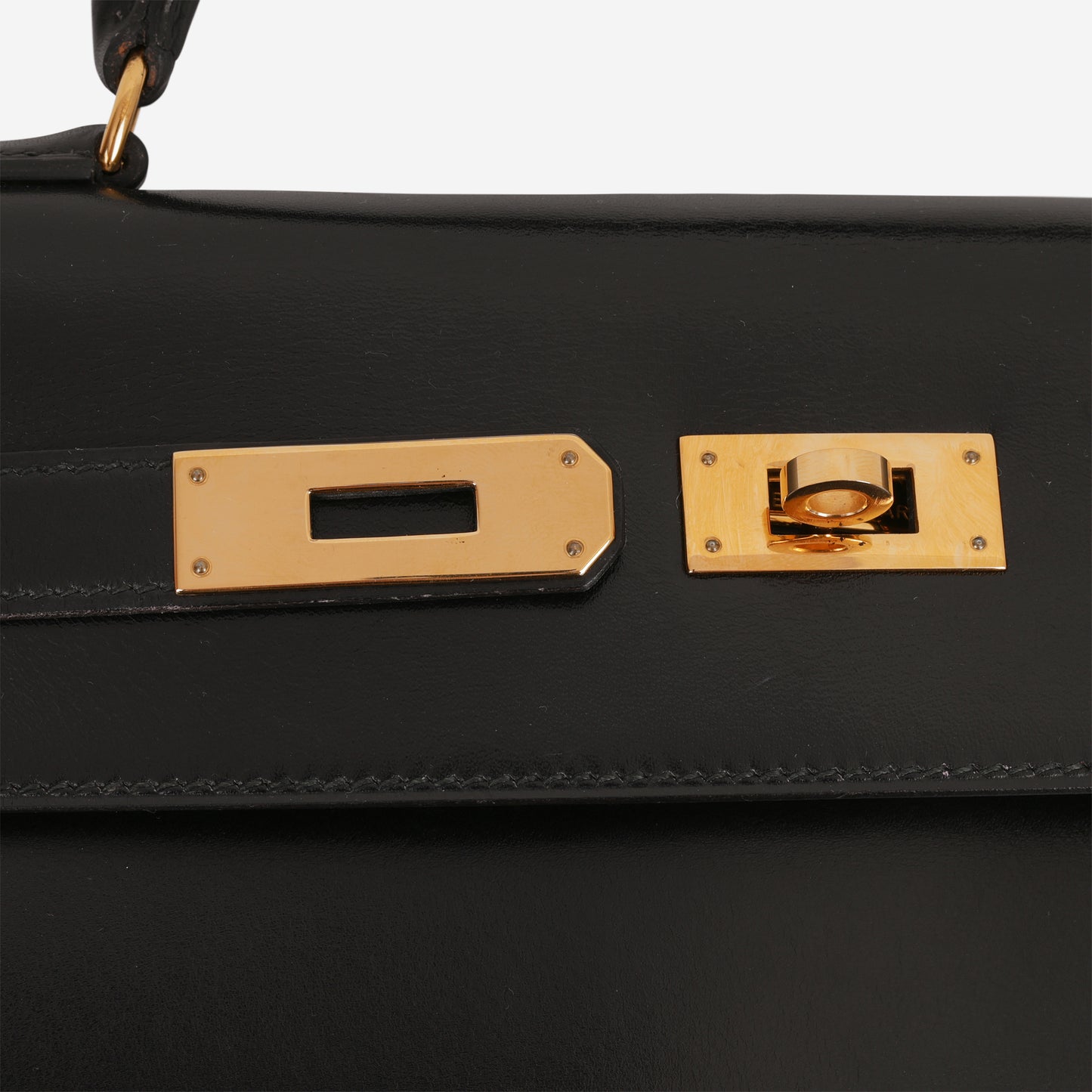 Hermès Vintage Kelly 32 Sellier - Noir Box | Gold Hardware
