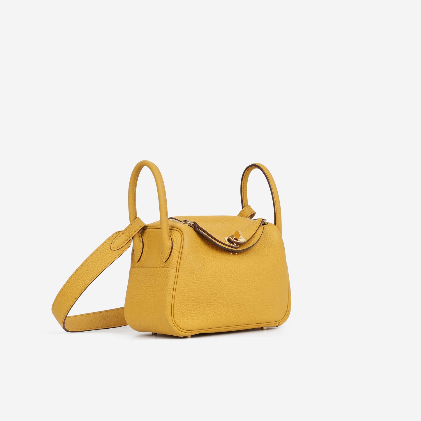 Hermès Mini Lindy - Jaune Ambre Clemence | Gold Hardware