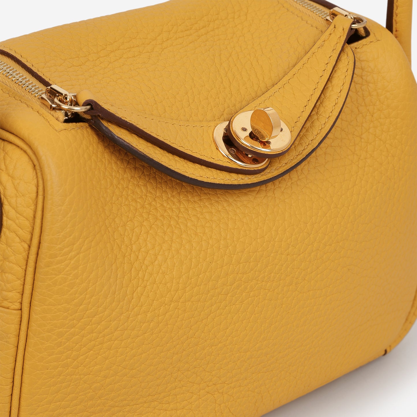 Hermès Mini Lindy - Jaune Ambre Clemence | Gold Hardware