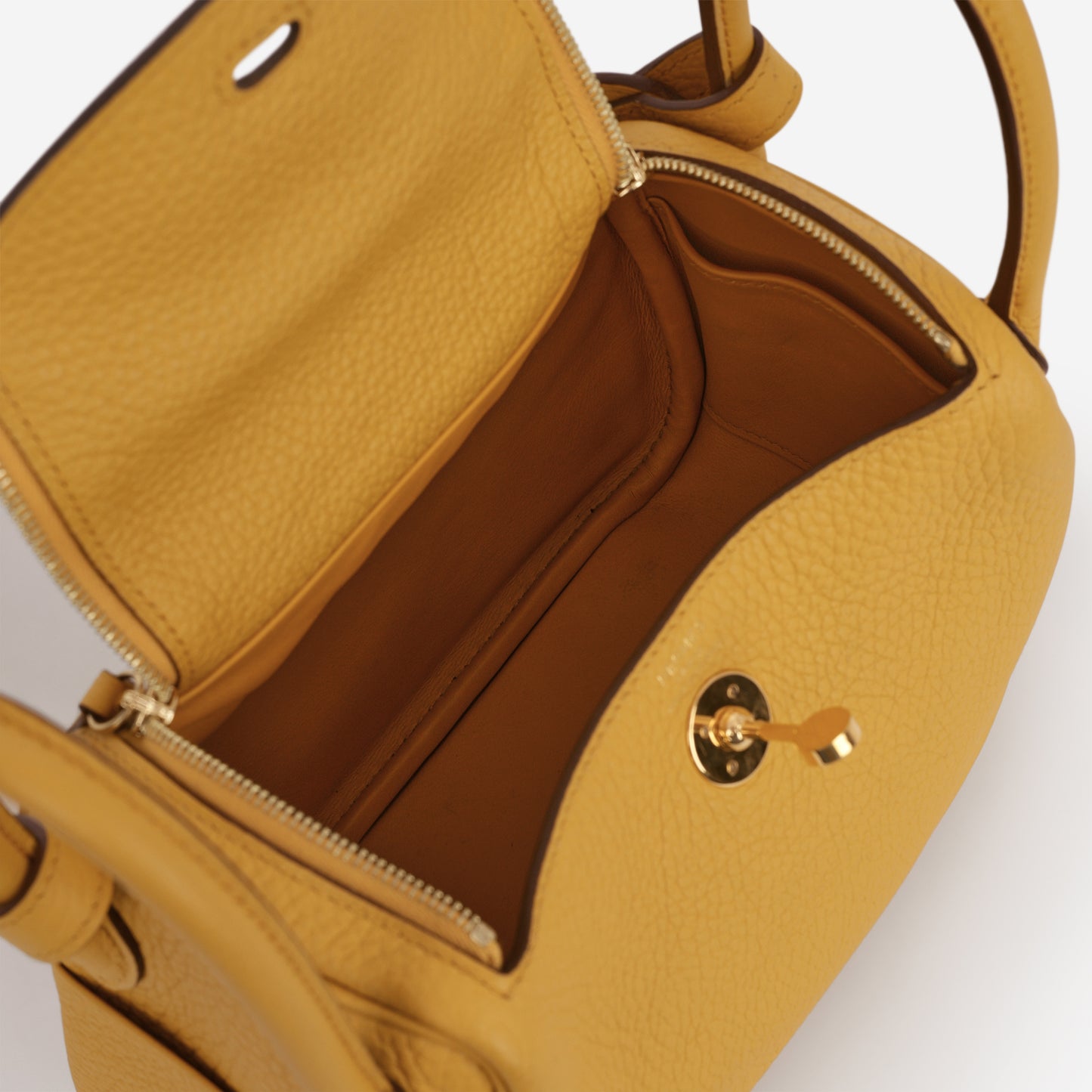 Hermès Mini Lindy - Jaune Ambre Clemence | Gold Hardware