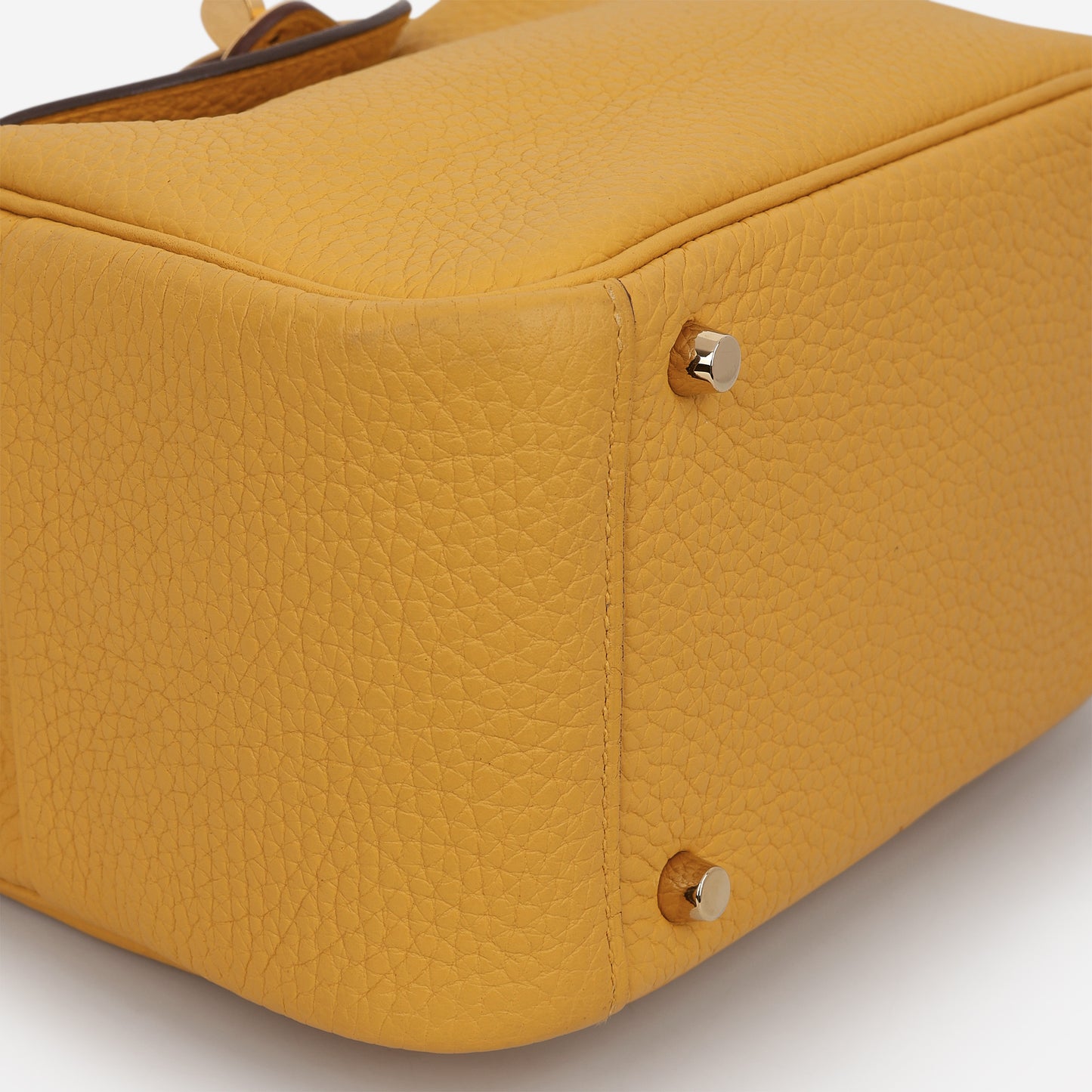 Hermès Mini Lindy - Jaune Ambre Clemence | Gold Hardware