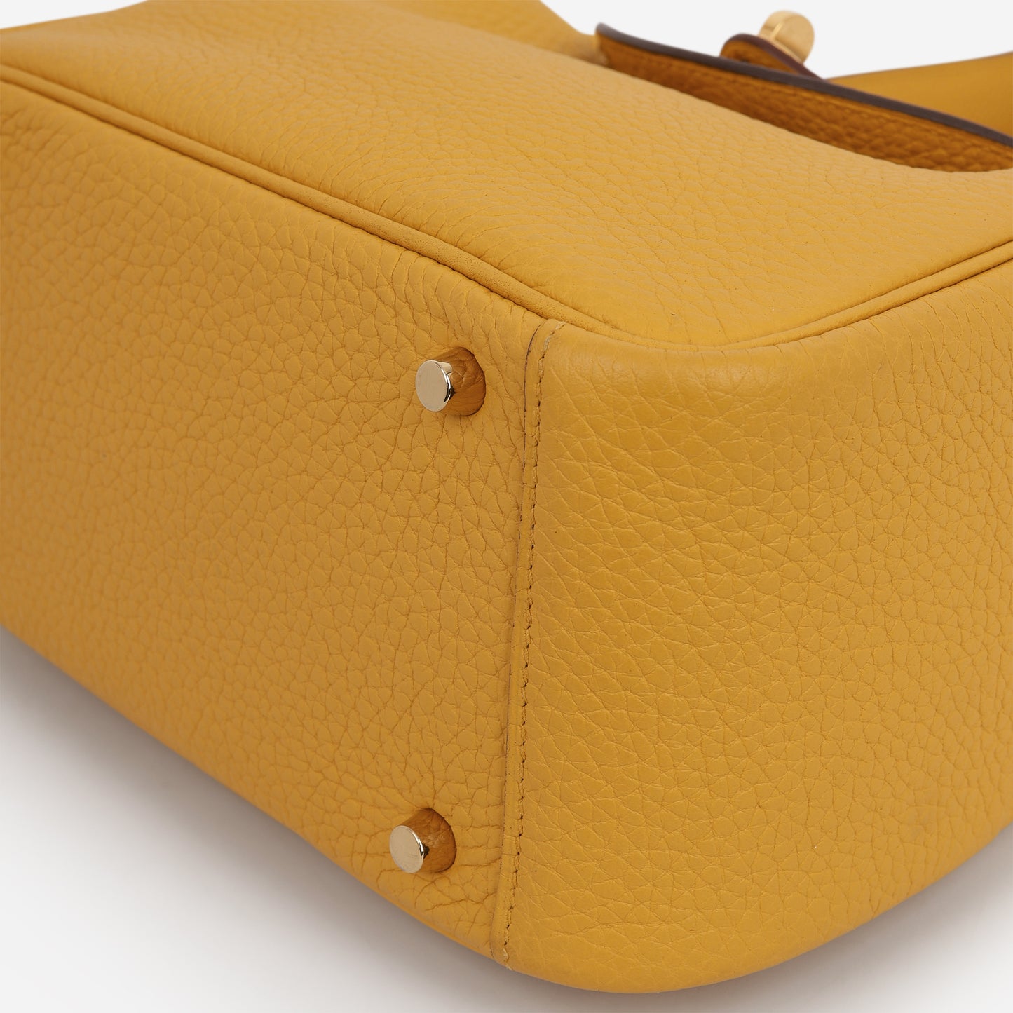 Hermès Mini Lindy - Jaune Ambre Clemence | Gold Hardware
