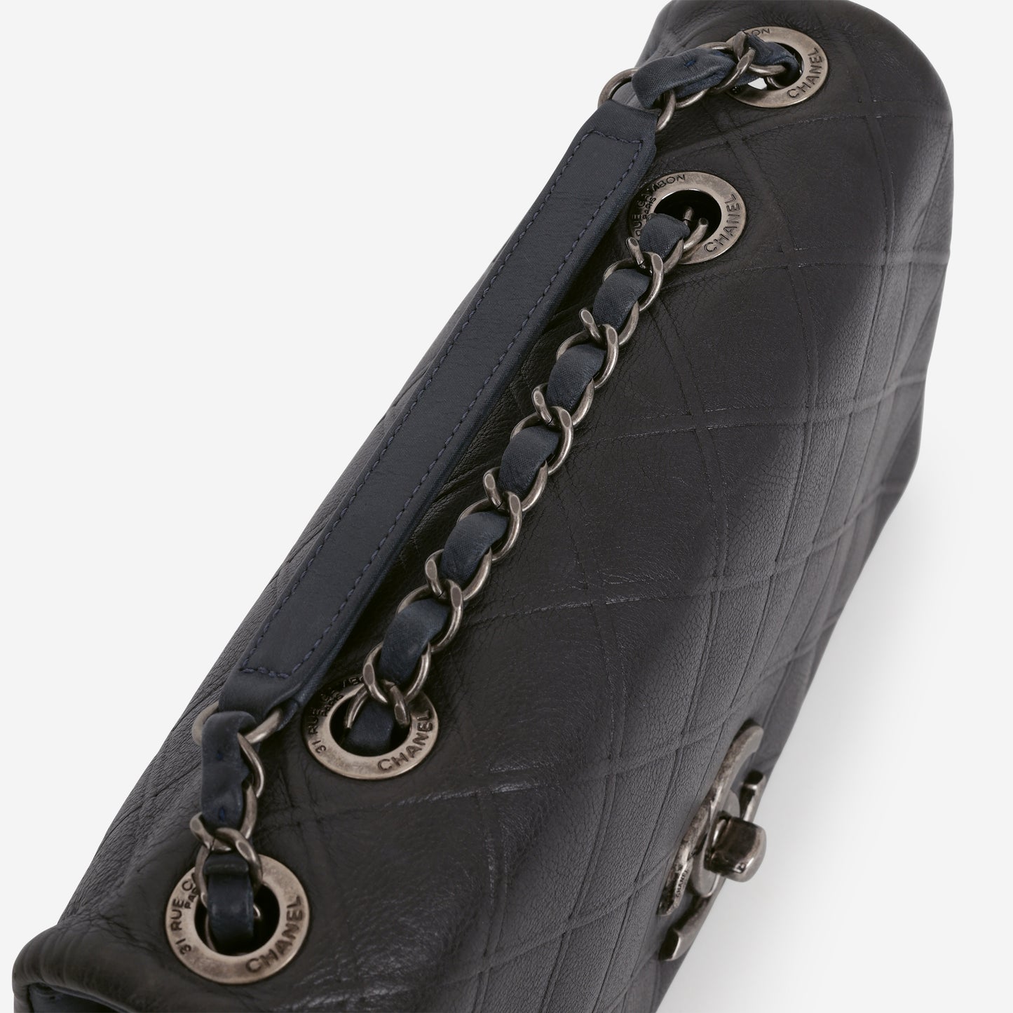 Chanel Paris-Edinburgh New Chic Flap - Black / Navy Calfskin | Ruthenium Hardware