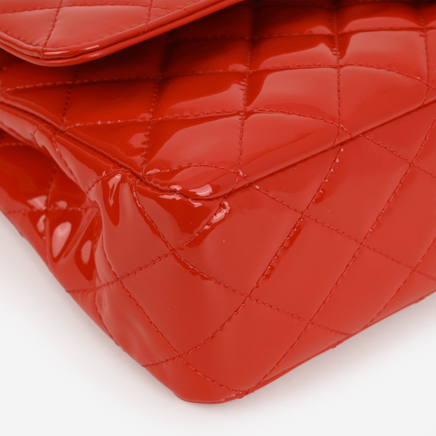 Chanel Medium Classic Flap - Red Patent | Champagne Gold Hardware
