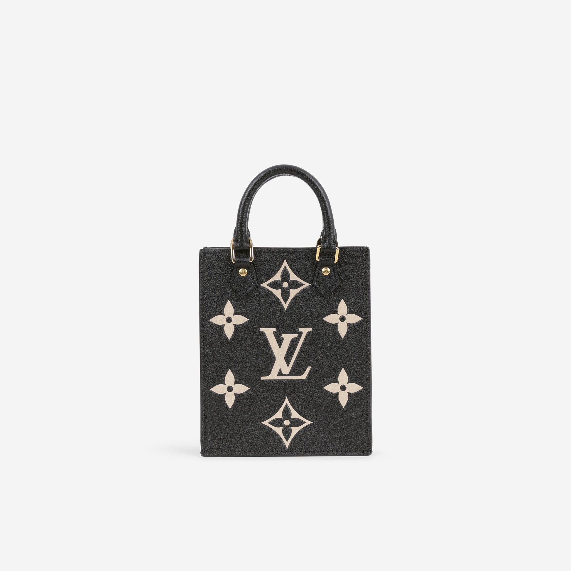 Louis Vuitton Petit Sac Plat - Black / Beige Empreinte | Gold Hardware - Bagista