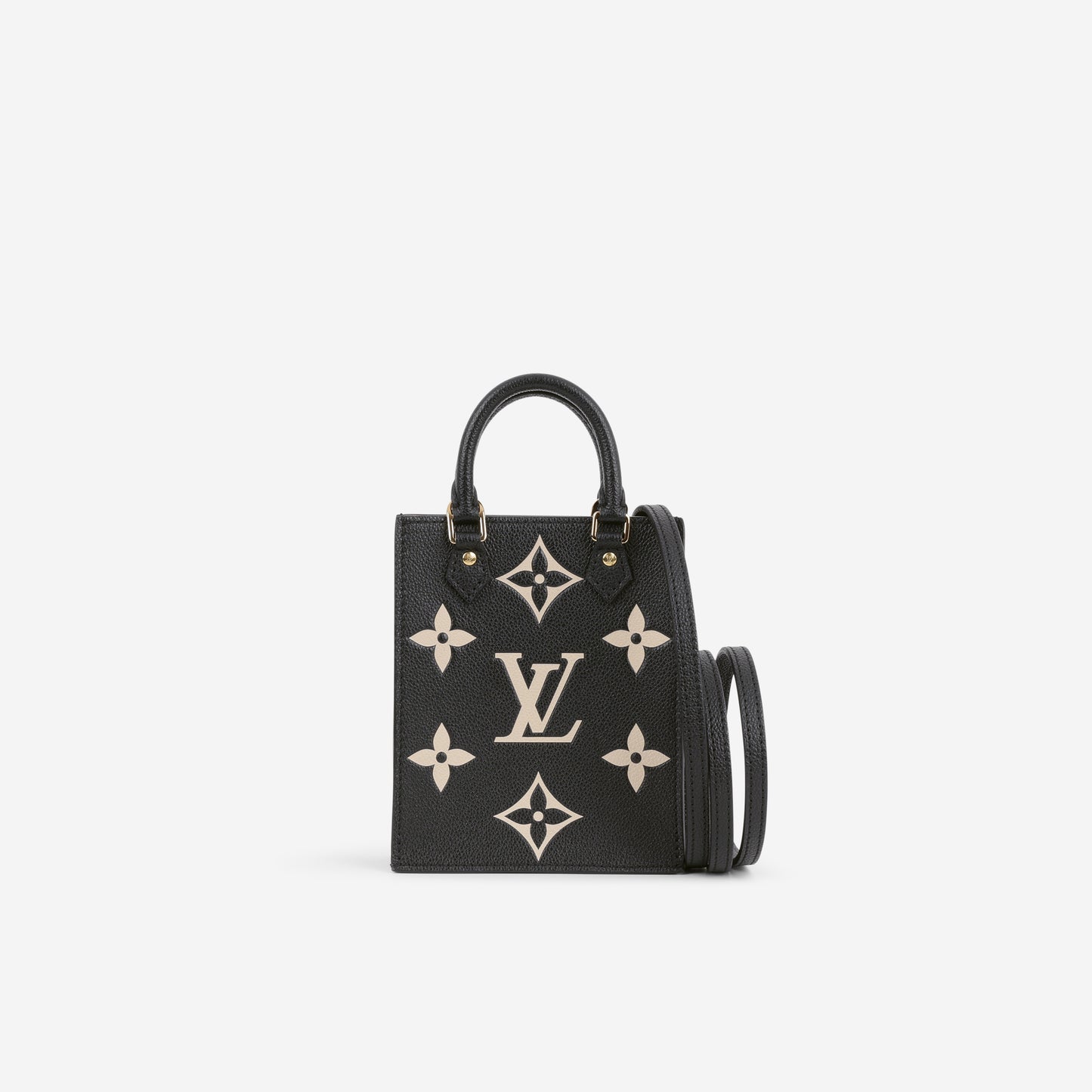 Louis Vuitton Petit Sac Plat - Black / Beige Empreinte | Gold Hardware - Bagista