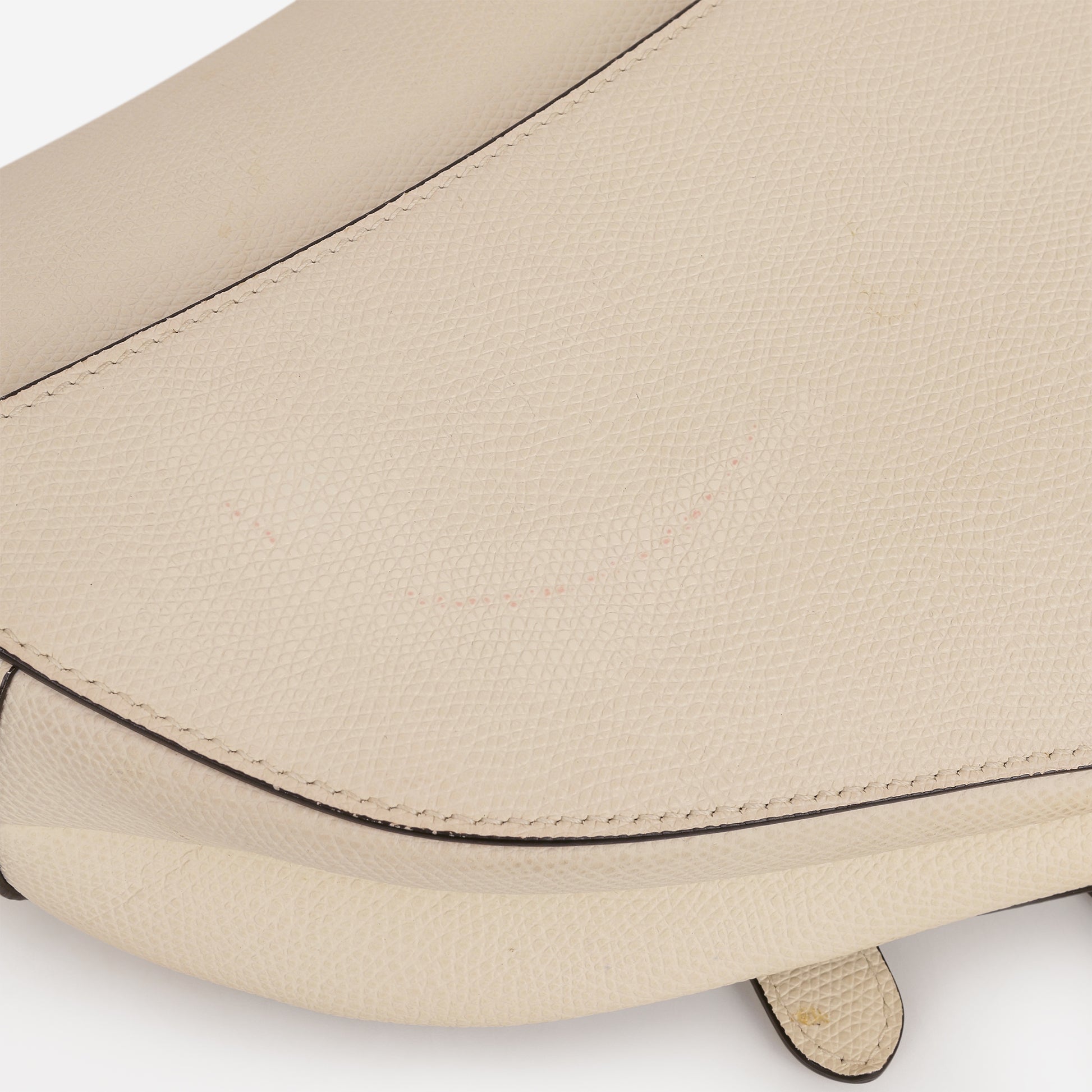 Dior Medium Saddle - White Grained Calfskin | Gold Hardware - Bagista