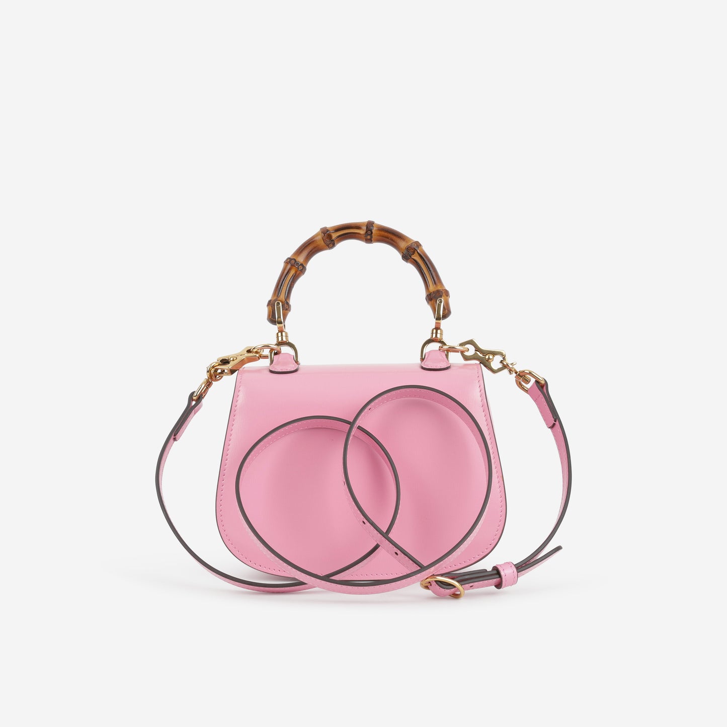 Gucci Mini Bamboo Top Handle - Pink Calfskin | Gold Hardware - Bagista