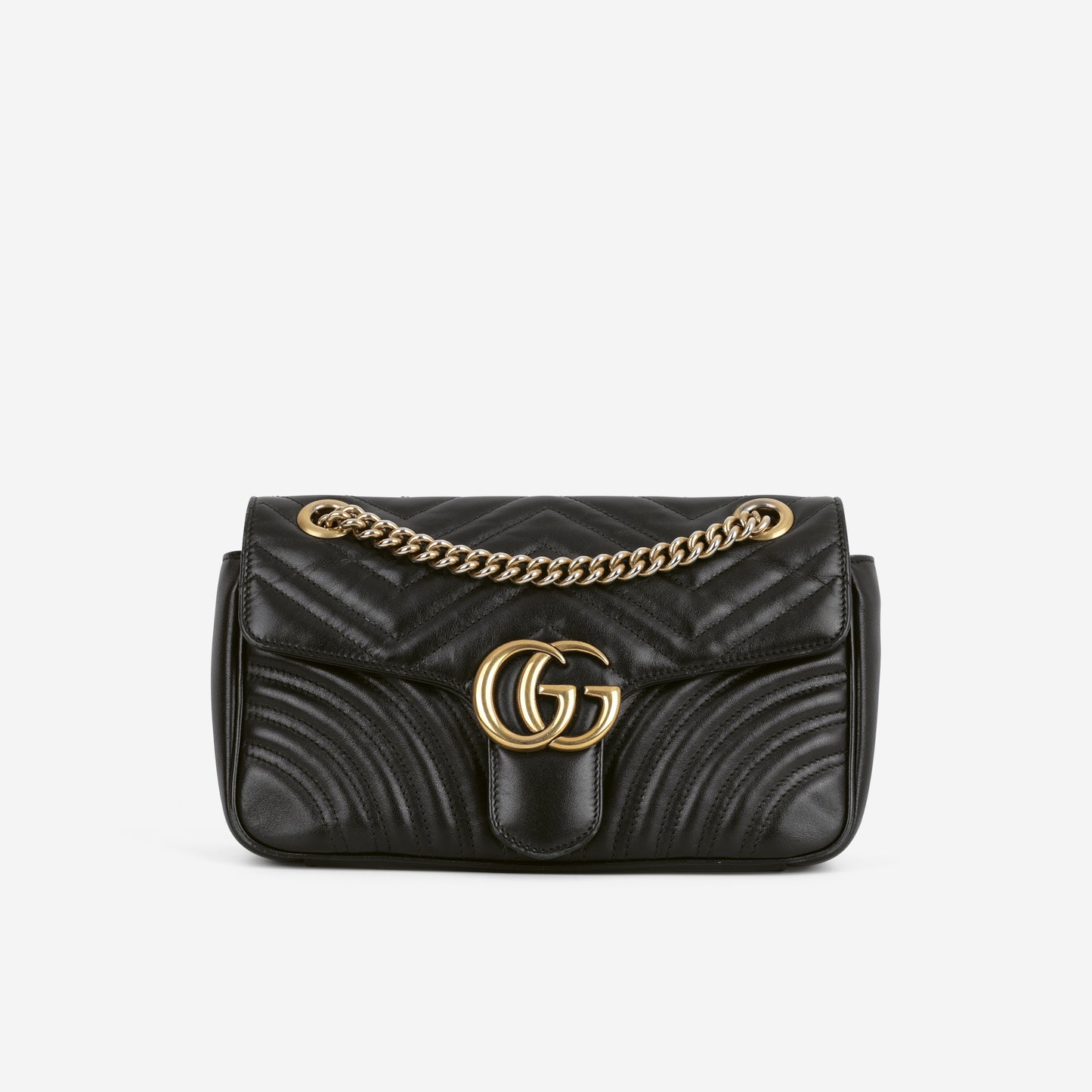 Gucci Medium GG Marmont - Black Calfskin | Gold Hardware