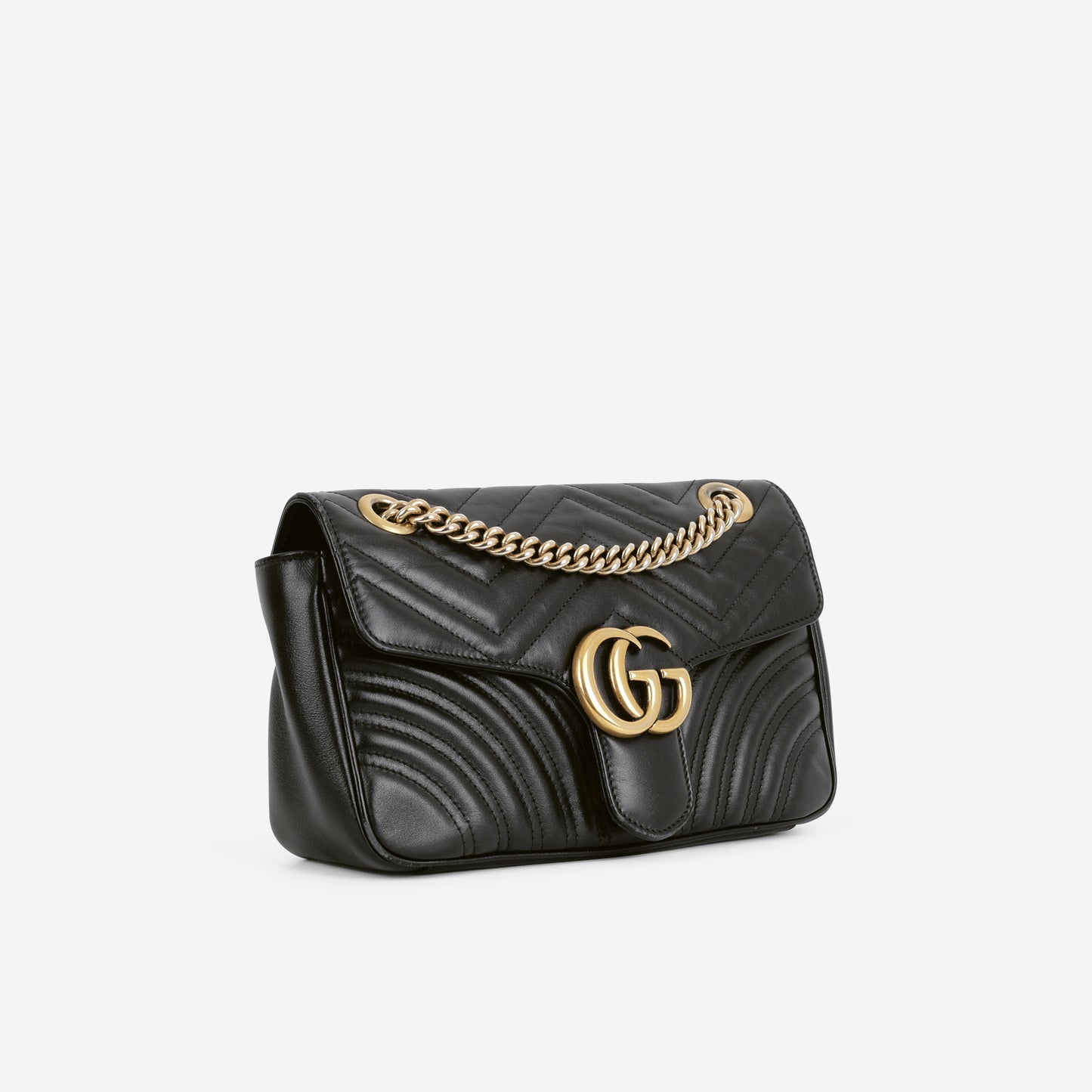 Gucci Medium GG Marmont - Black Calfskin | Gold Hardware