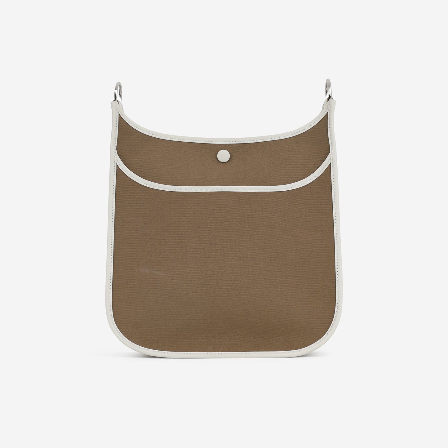 Hermès Neo Evelyne PM Toile - Etoupe / Girs Pale | Palladium Hardware