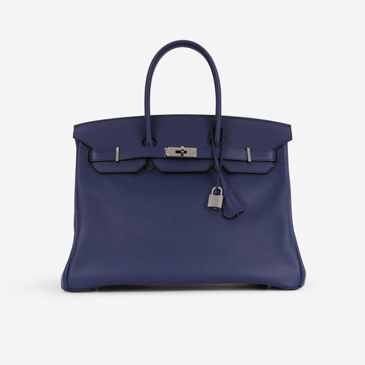 Hermès Birkin 35 'Sea, Surf and Fun' - Bleu Saphir Novillo | Palladium Hardware