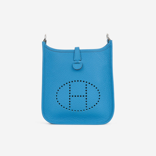 Hermès Mini Evelyne TPM - Bleu Zanzibar Clemence | Palladium Hardware
