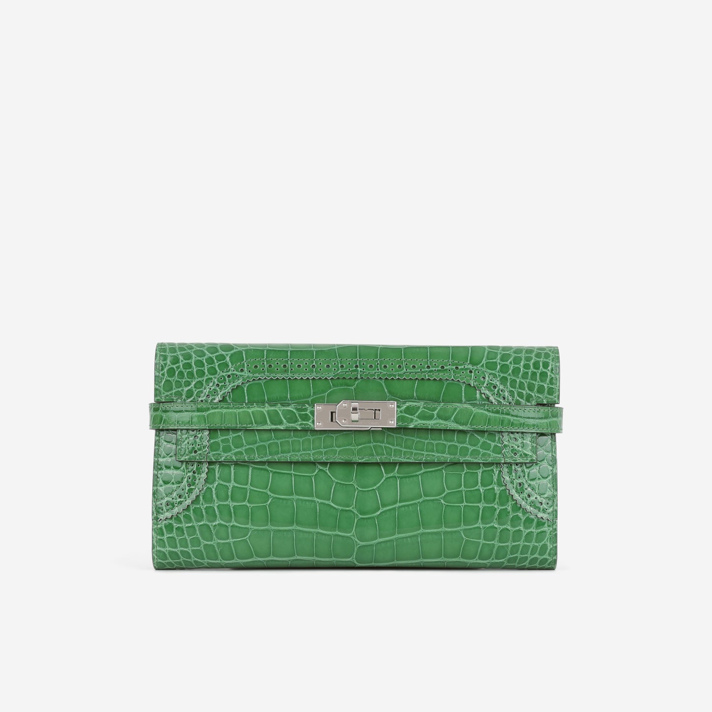 Hermes Kelly Wallet Ghillies - Cactus Alligator Mississippiensis Lisse | Palladium Hardware
