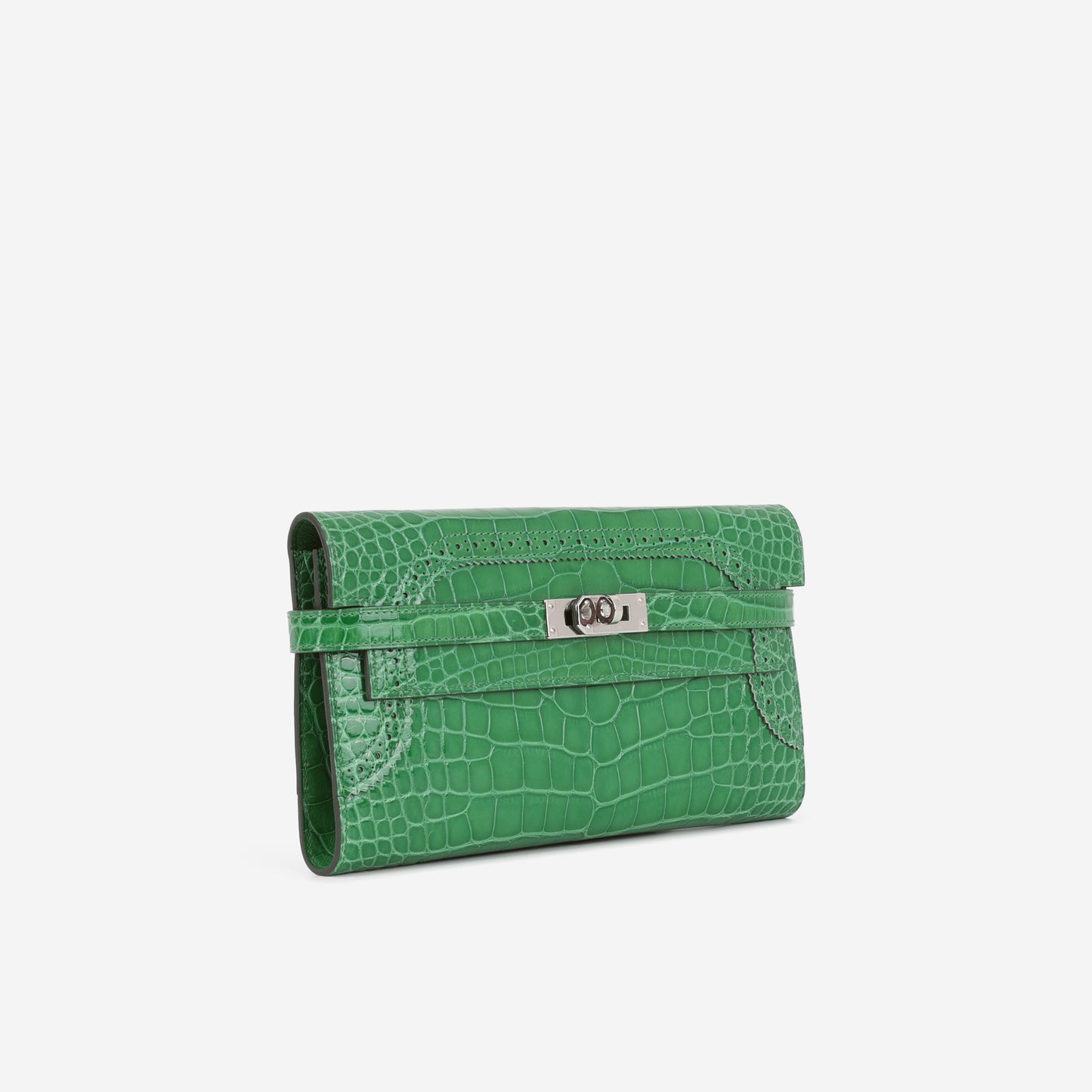 Hermes Kelly Wallet Ghillies - Cactus Alligator Mississippiensis Lisse | Palladium Hardware