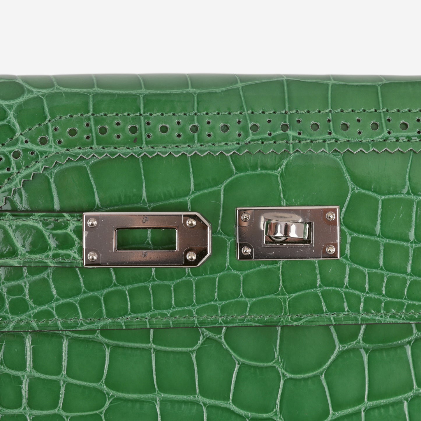 Hermes Kelly Wallet Ghillies - Cactus Alligator Mississippiensis Lisse | Palladium Hardware