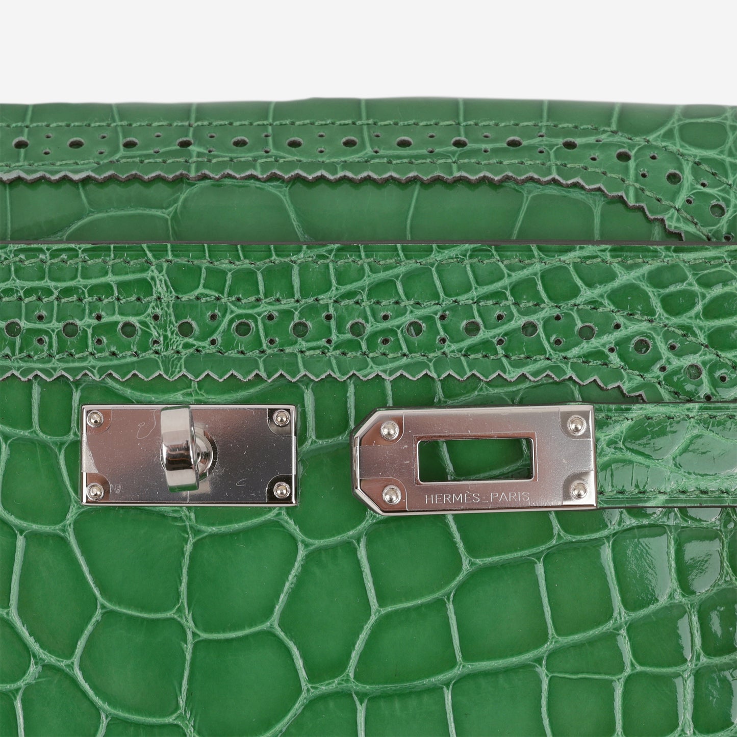 Hermes Kelly Wallet Ghillies - Cactus Alligator Mississippiensis Lisse | Palladium Hardware