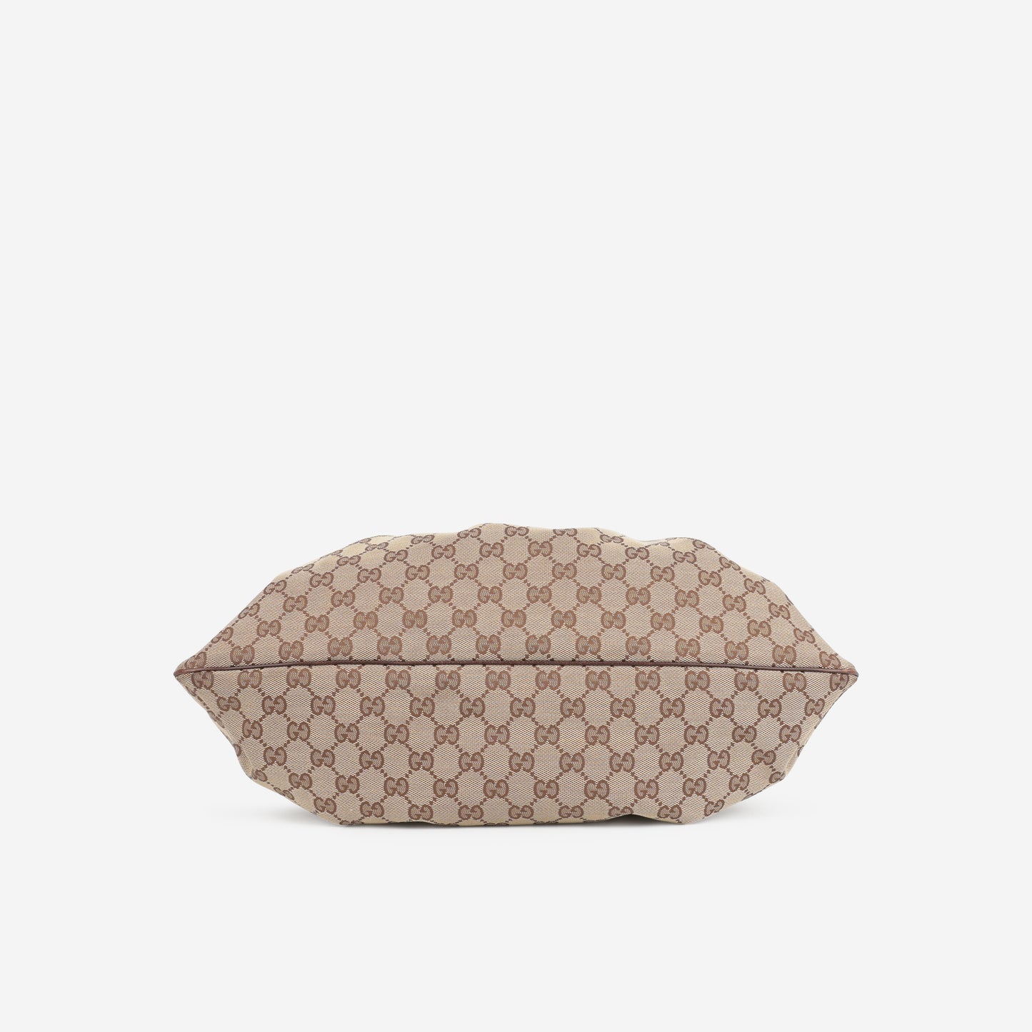 Gucci Vintage Positano Tote - GG Canvas / Brown Trim | Champagne Gold Hardware