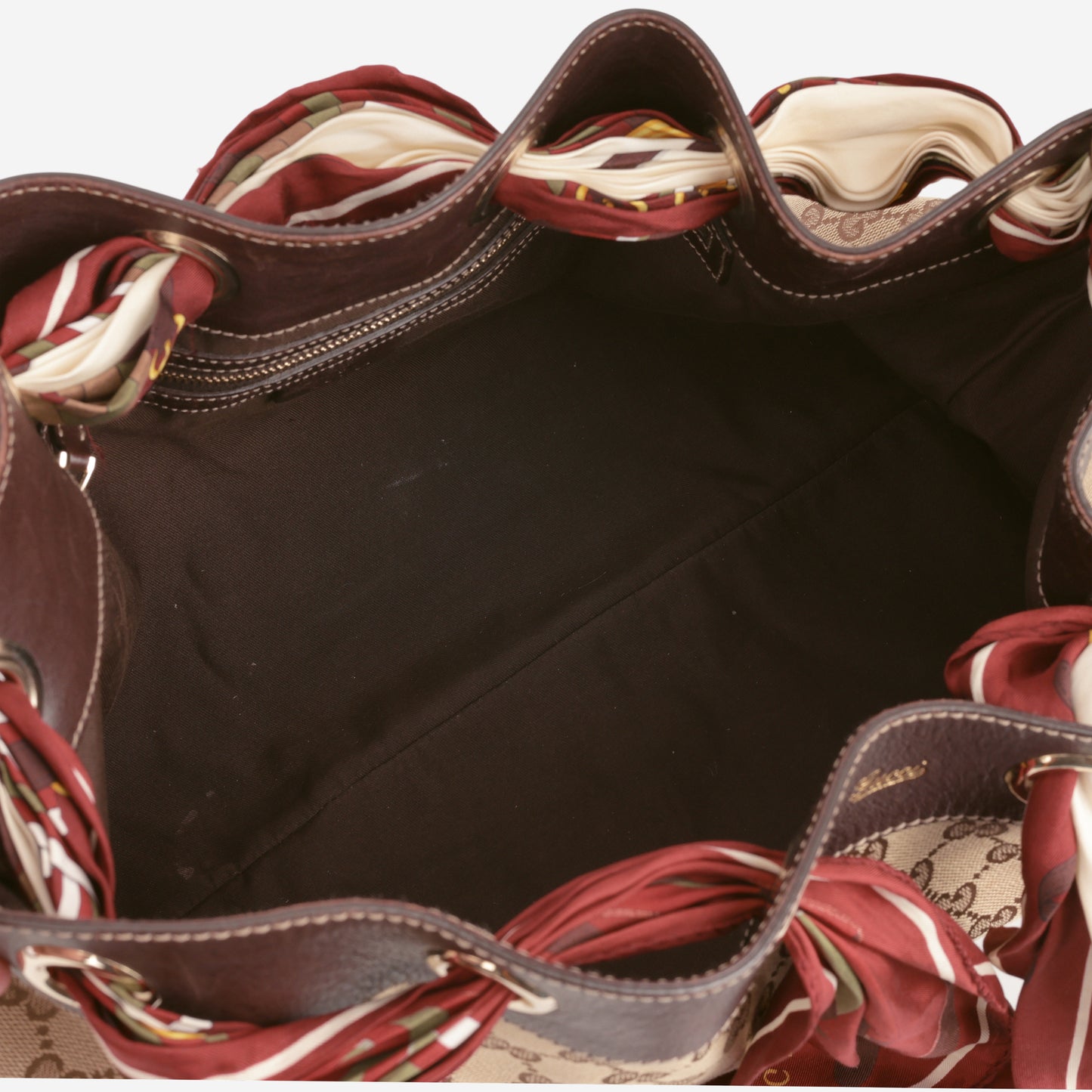 Gucci Vintage Positano Tote - GG Canvas / Brown Trim | Champagne Gold Hardware